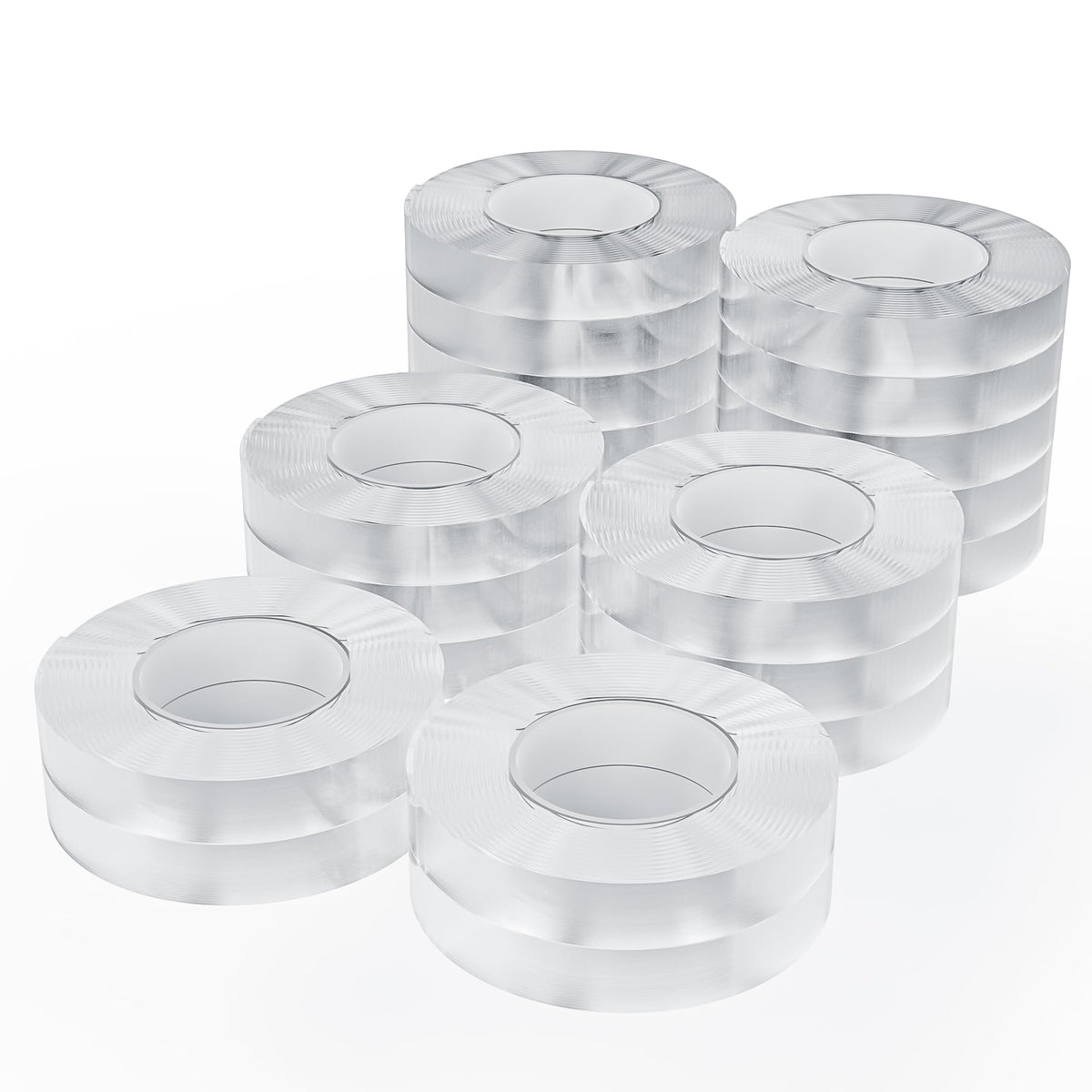 SUTOUG 20 Rolls Double Sided Tape, Nano Tape, Transparent Adhesive Tape, Traceless Adhesive Tape, Removable, Washable, Reusable, Suitable for Carpets, Photo Walls, 9.85 Feet Per Roll