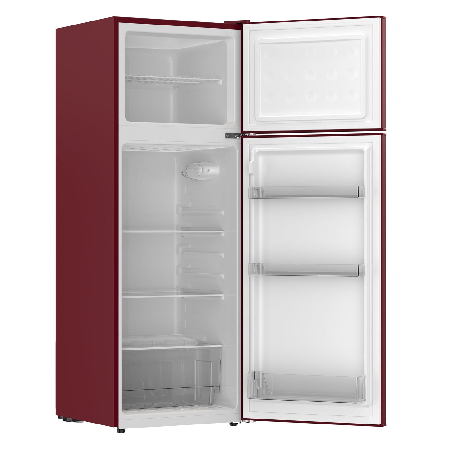Frigidaire Retro Apartment Size Refrigerator with Top Freezer - 2 Door Fridge with 7.5 Cu Ft of Storage Capacity, Adjustable Spill-Proof Shelves, Door & Crisper Bins, Merlot