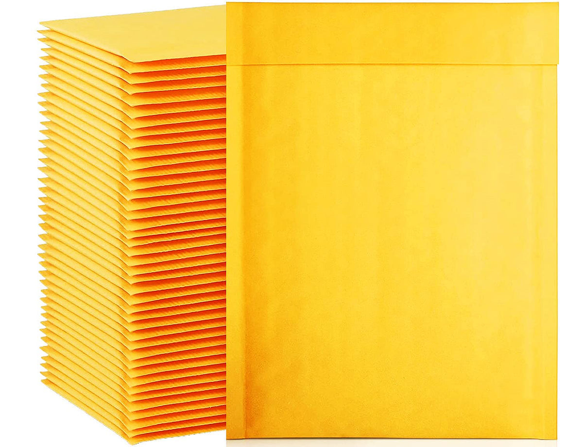packbabol Kraft Bubble Mailers 6x10 Inch 100 Pcs,Small Self-Sealing Mail Shipping Bags,Yellow Padded Envelopes #0