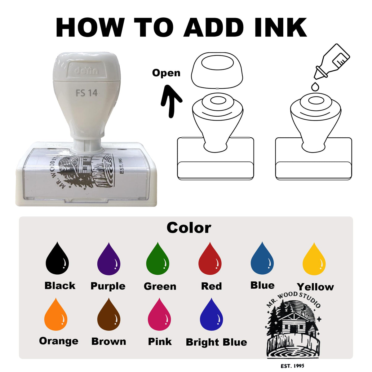 Custom Logo Stamp - Personalized Rubber Stamp - Multiple Size Options Available - Upload Your Logo (3"x3")