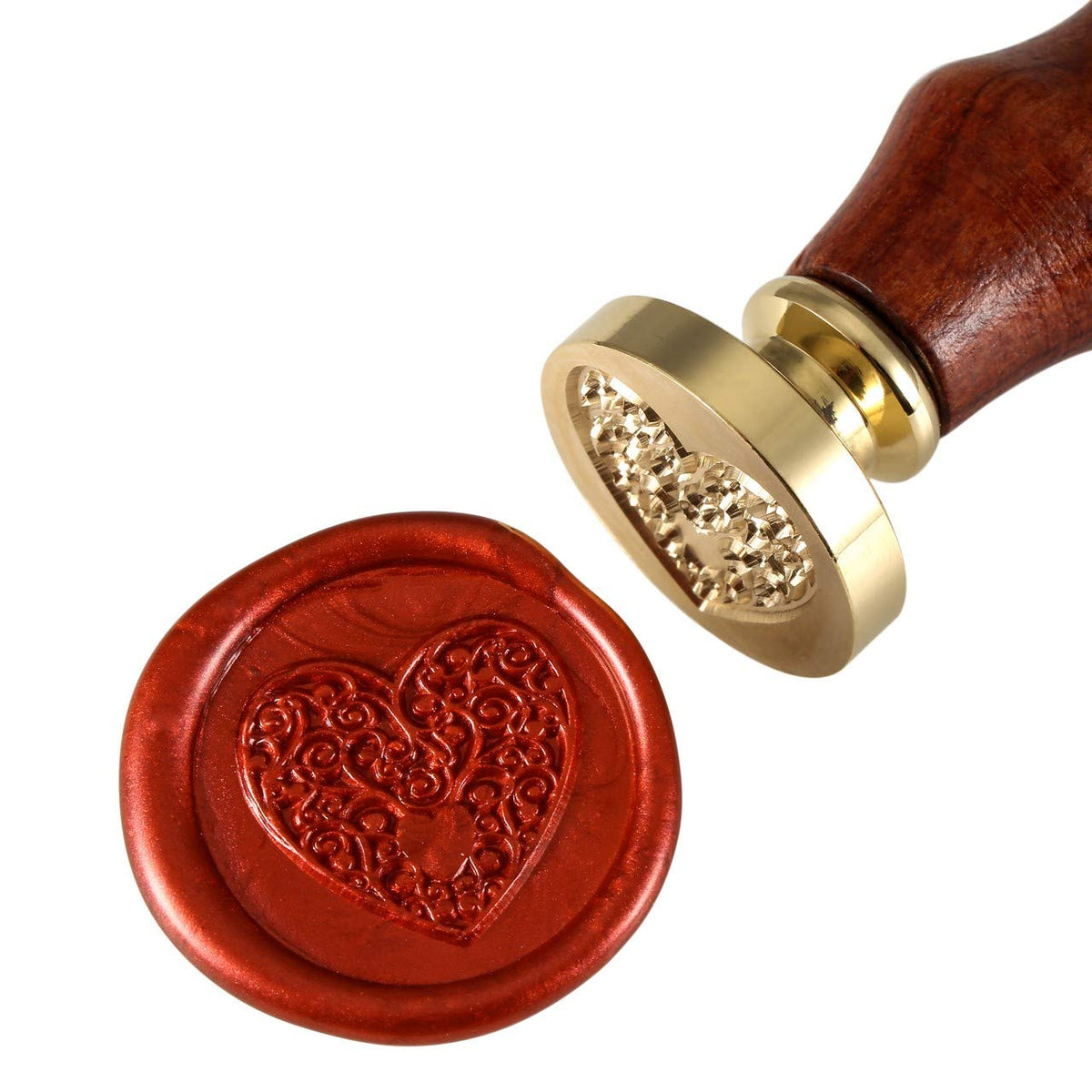 Yoption Wax Seal Stamp Kit, The Heart Sealing Stamp with Gold Red Silver Sealing Wax Sticks Gift Box Set for Invitations, Cards, Letters, Gift Idea