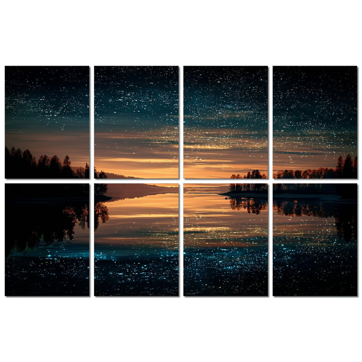 FurnoFlex Art Acoustic Panels Tiles Decorative Room Sound Proof Foam Absorbing Panels Noise Dampening Canceling Reducing Blocker for Walls(Starry Lake)