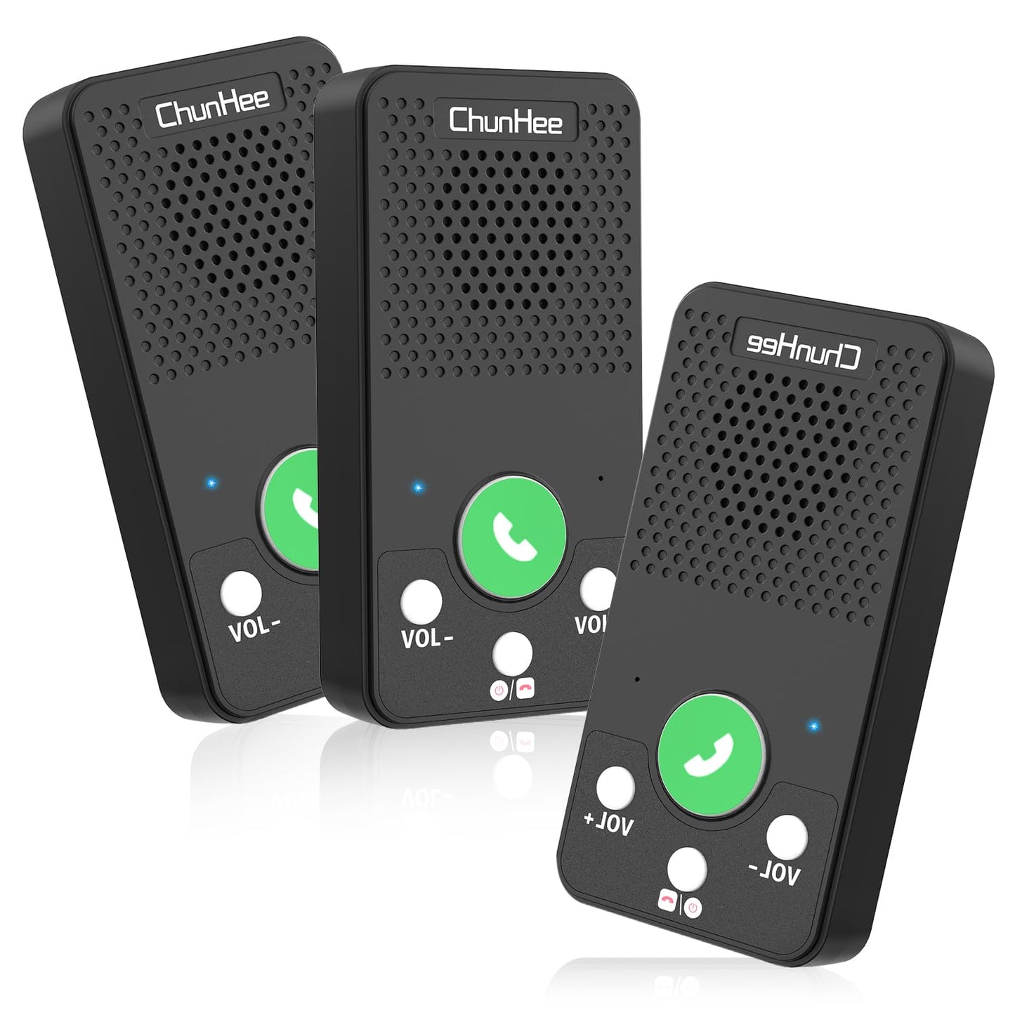 Wireless Intercom System for Home, Full Duplex Call & Answer Intercoms, No WiFi Needed, 500 ft Range, One-Touch Calling for Seniors & Family, Rechargeable 1000mAh Battery (3 Pack)