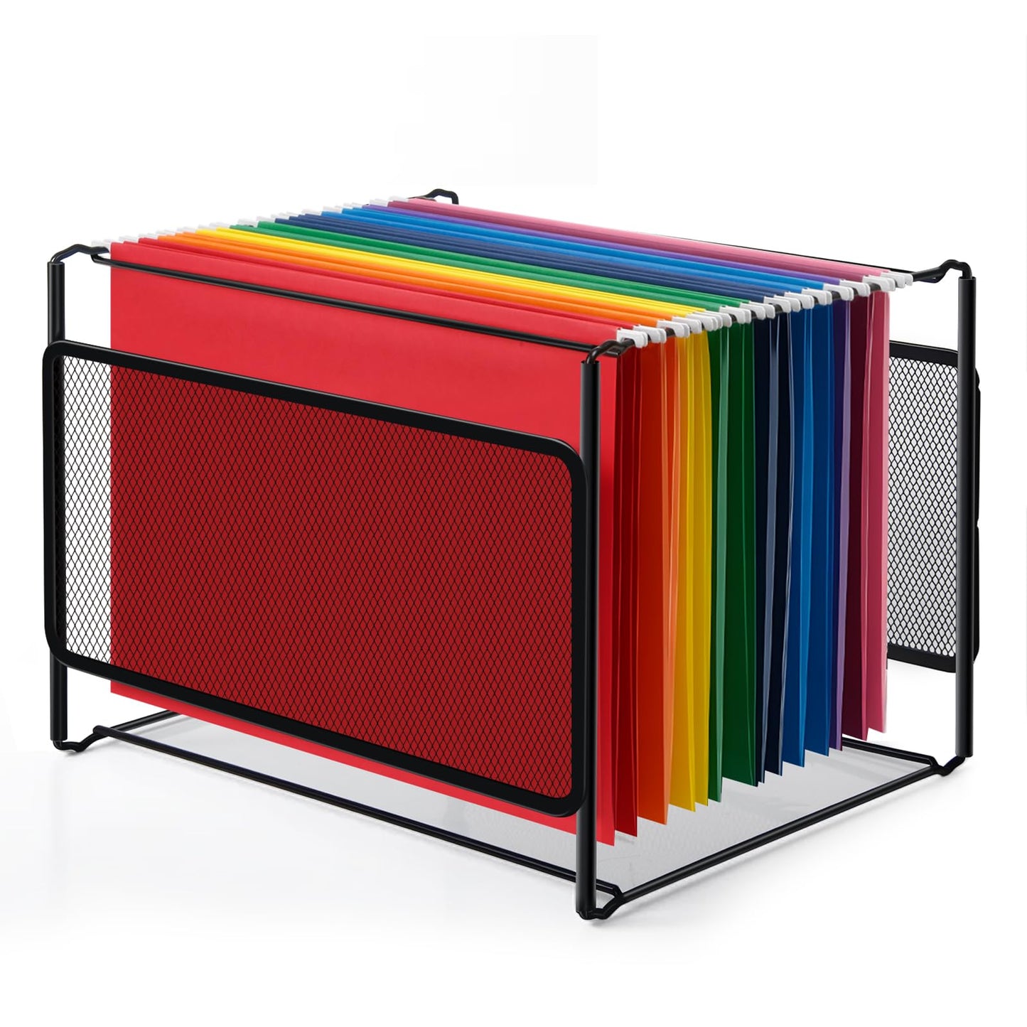 Comix Hanging File Organizer, Letter Size File Folder Organizer with Metal Mesh, Space-Saving File Folder Storage Box for Home Office Supplies