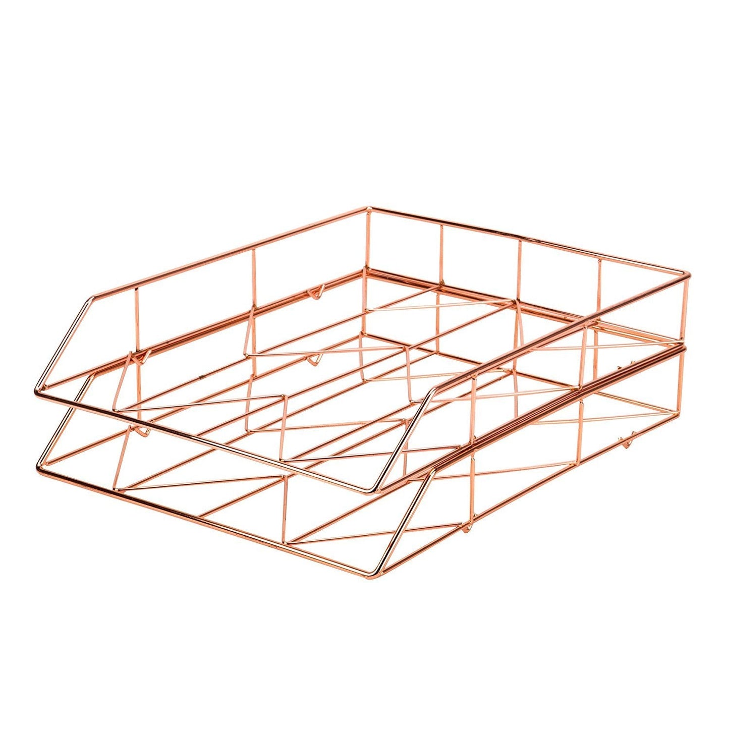 U Brands Desktop Letter Tray, Rose Gold Wire Metal - 855U03-12