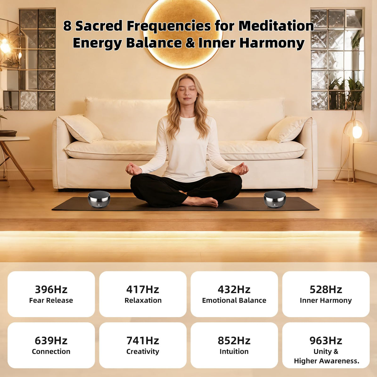 Rylaxtones Meditation System,Electronic Tibetan Singing Bowl,Sound Bath Machine for Meditation,Mindfulness,Sound Bath,Chakra Healing, Stress Relief,Sound Therapy,Yoga Practice,Relaxation