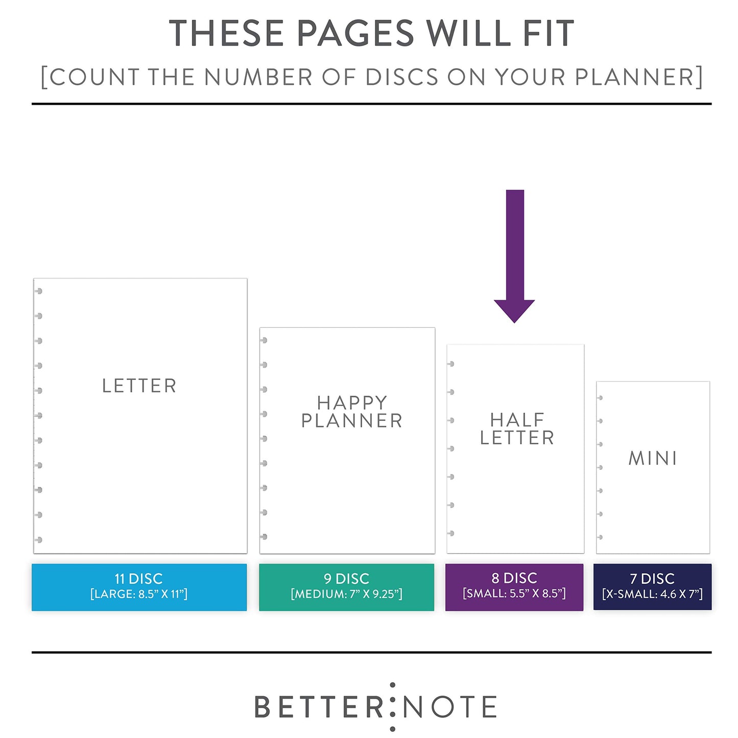 BetterNote Skinny To Do List Refills for Discbound Notebooks, Half Sheet Checklist, Fits Levenger Circa, Staples Arc, TUL, The Happy Planner, Disc Bound, Talia (Classic- 25 Sheets, 8-Disc, 5.5"x8.5")