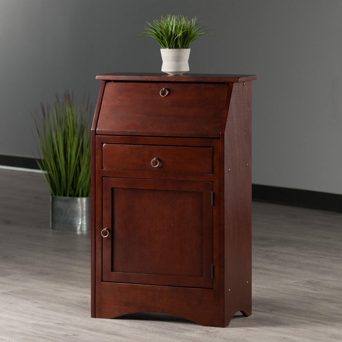 Winsome Regalia Secretary Desk, Antique Walnut