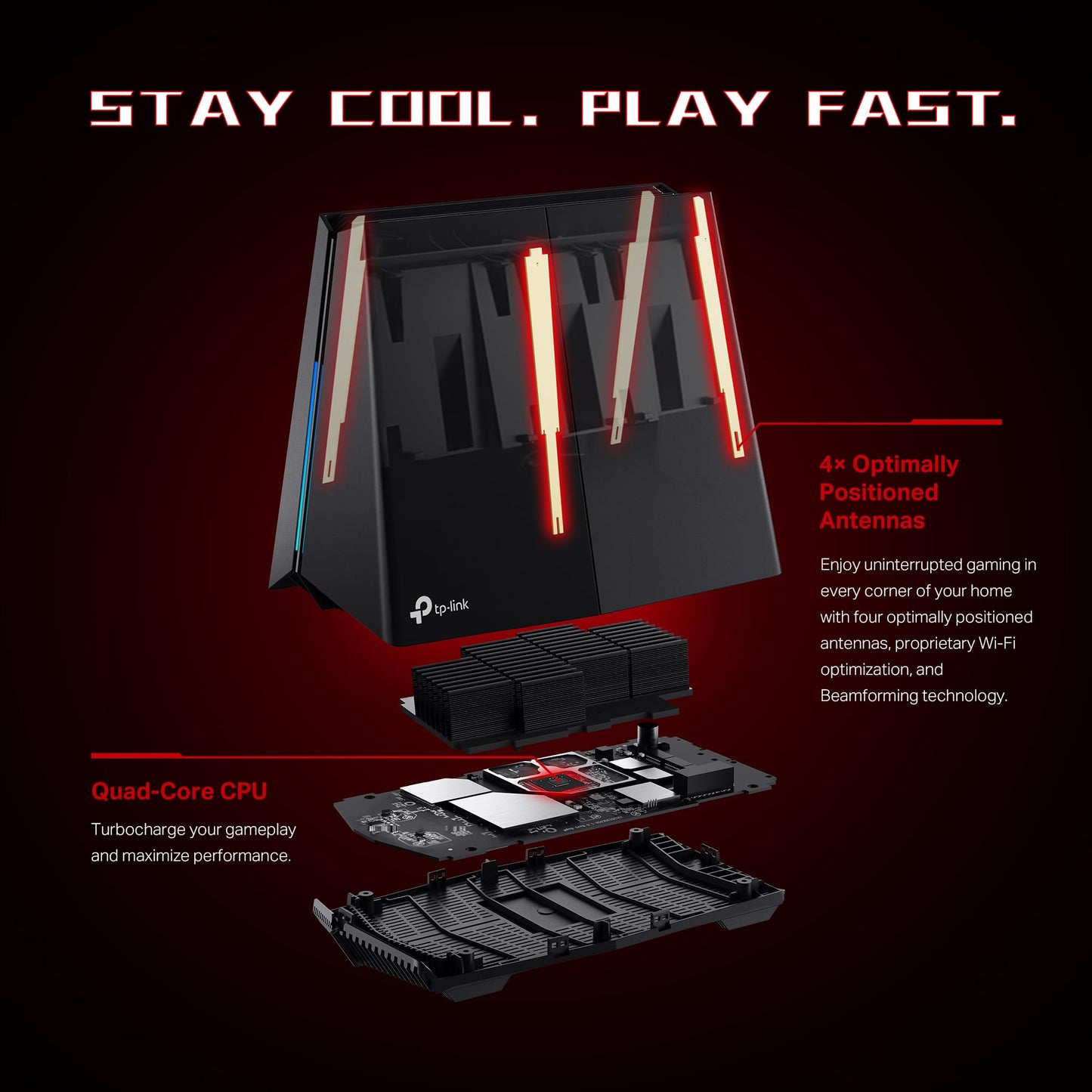 TP-Link Tri-Band BE11000 Wi-Fi 7 Gaming Router Archer GE650 | 6-Stream 11 Gbps supports 320MHz | 2×5G + 3×2.5G Ports USB 3.0 | Game Acceleration, Dedicated Gaming Port & Panel, RGB Lighting|HomeShield