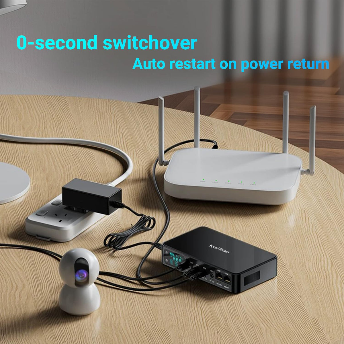 Yuuki Power Battery Backup for Router CCTV 18000mAh(56Wh) 12V⎓2A DC UPS 9V⎓2A, Mini UPS USB 5V/3.6A