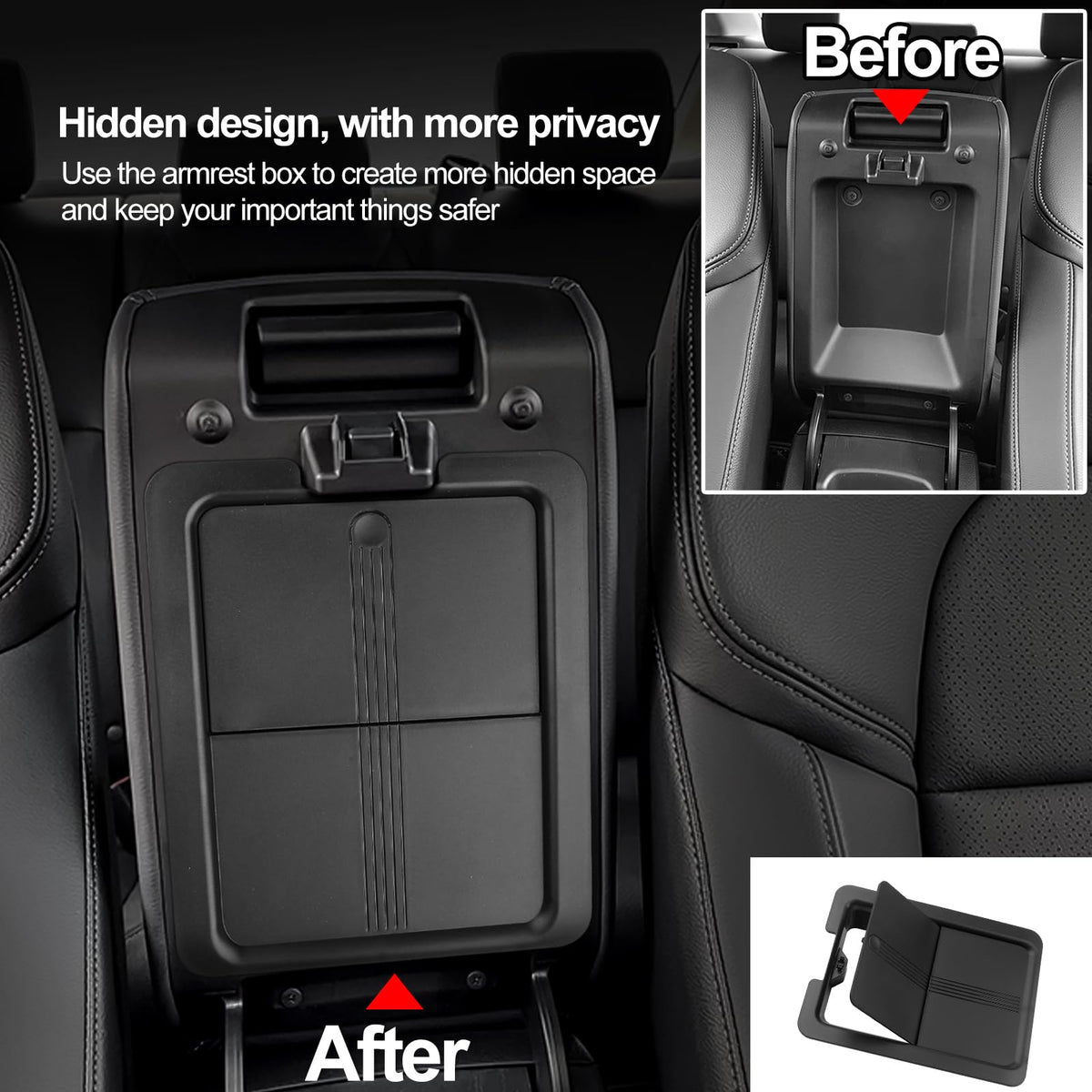 Thenice for 11th Gen Civic Center Console Organizer Armrest Box Tray Glovebox Hidden Storage Compartment Compatible with Honda Civic 2026 2025 2024 2023 2022 Accessories -3PCS