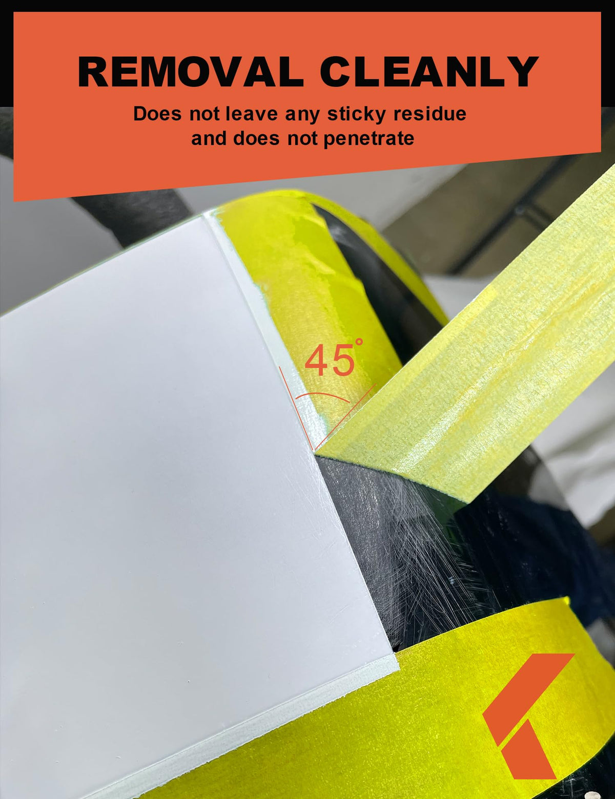 KREFINISH Professional Auto Body Painters Tape, Yellow, 1.41in x 60 yards/3 Rolls, Heat Resistant, No Residue, UV & Moisture Resistant, Ideal for Auto Body Painting, Cars, Trucks, Motorcycles