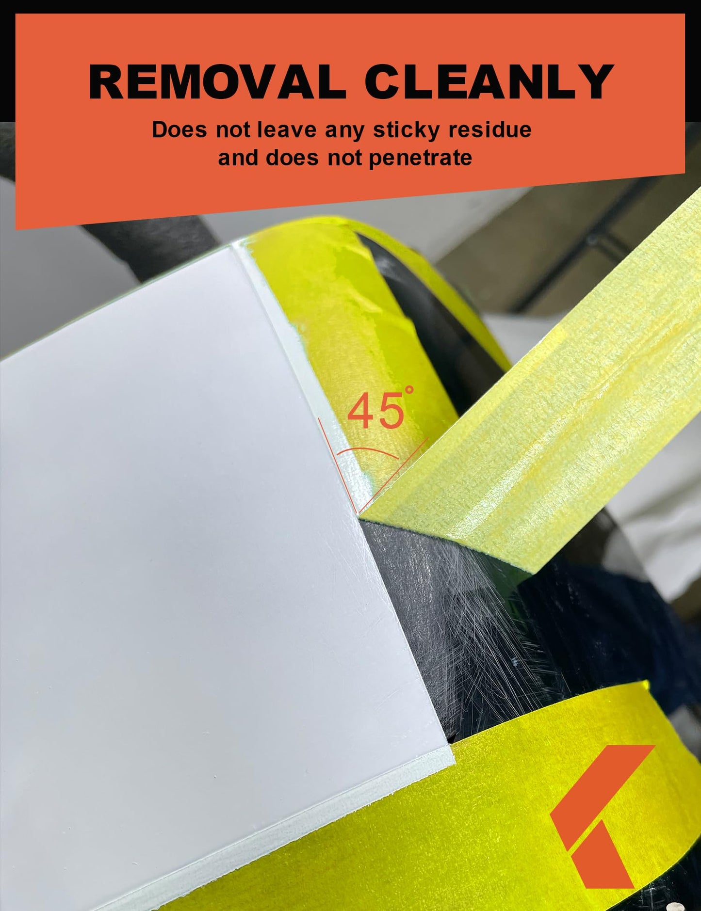 KREFINISH Painters Tape for Cars Vehicles Paint Tape Auto Body Yellow Masking Tape Heat Resistant Automotive Removable No Residue Painting Tape Bulk Set for Paint Booth, 0.94in-60 yards/12rolls