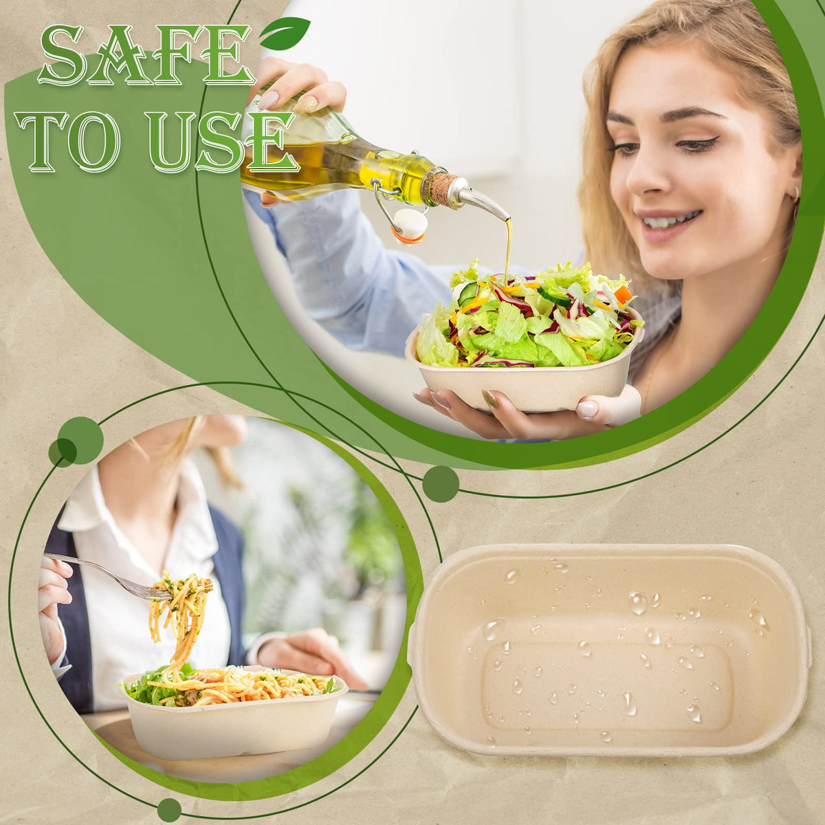 Remerry 100 Sets 23 oz Disposable Bowls with Lids Paper Meal Prep Containers Disposable Paper Food Containers Throw Away Lunch Salad Bowls for Restaurant Party Serving