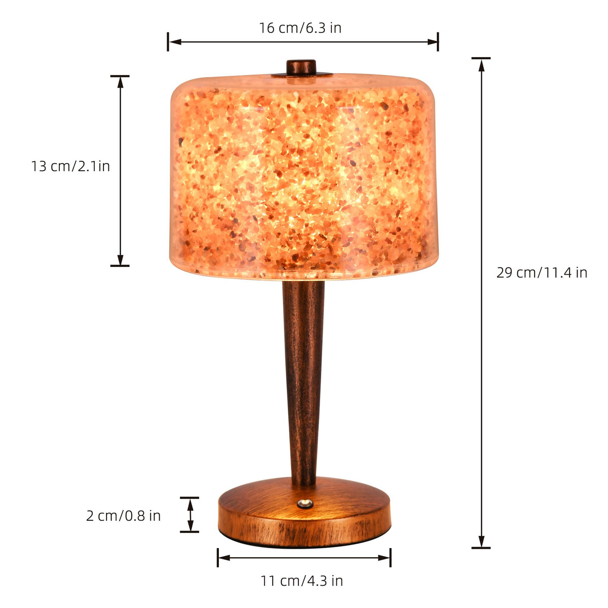 Himalayan Pink Rock Salt Lamp, Touch Control Dimmable Salt Night Light, USB Powered Crystal Salt Lamp, Boho Ambient Table Lamp for Bedroom Nightstand Living Room Home Decor, USB Adapter Excluded