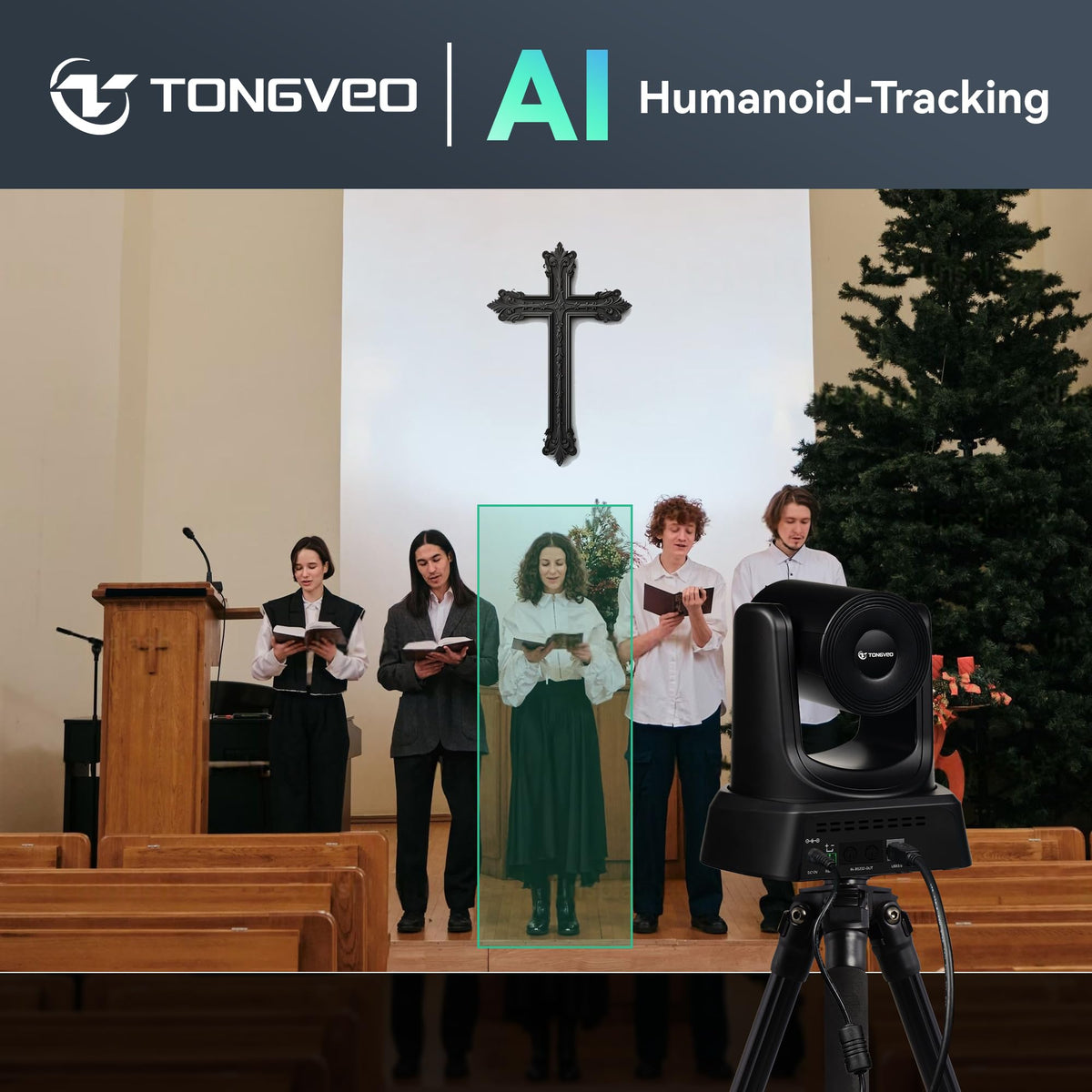 TONGVEO 5.8GHz Wireless Conference Room Camera System with Bluetooth Microphone,20X 60fps PTZ Camera for Worship Online Conference, Works with Zoom, Skype OBS Easy to Set Up