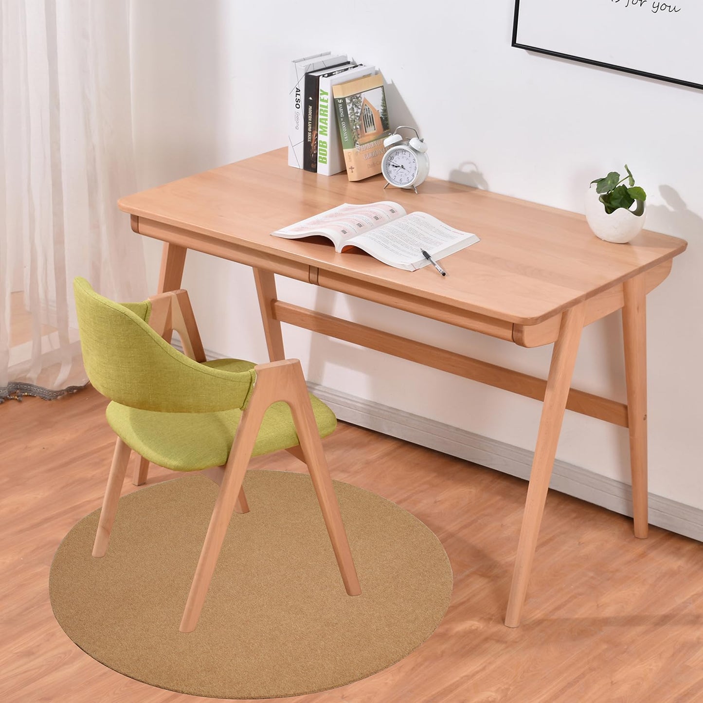 Office Chair Mat for Low Flat Pile Carpet/Hardwood Floor, Round 39"x39" Non-Slip & Noise Reducing Carpet Floor Protector Mat (Coffee Brown)
