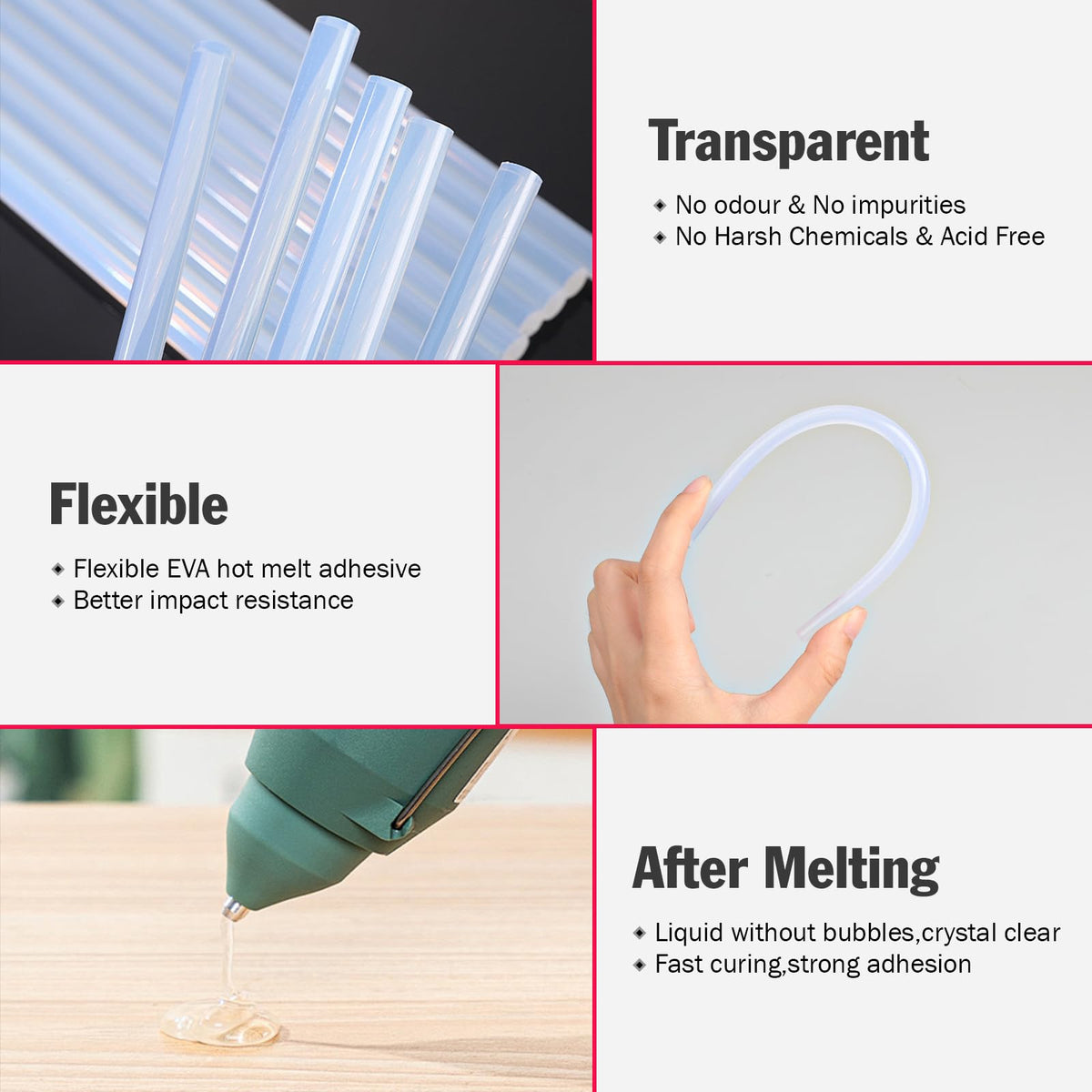 200 PCS Mini Hot Glue Sticks, 8" Long x 0.27" Diameter Glue Sticks for Glue Gun, Perfect Fit for Mini Glue Guns, Widely Used in Wood, Metal, Glass, Plastic, Floral, Fabric, and More