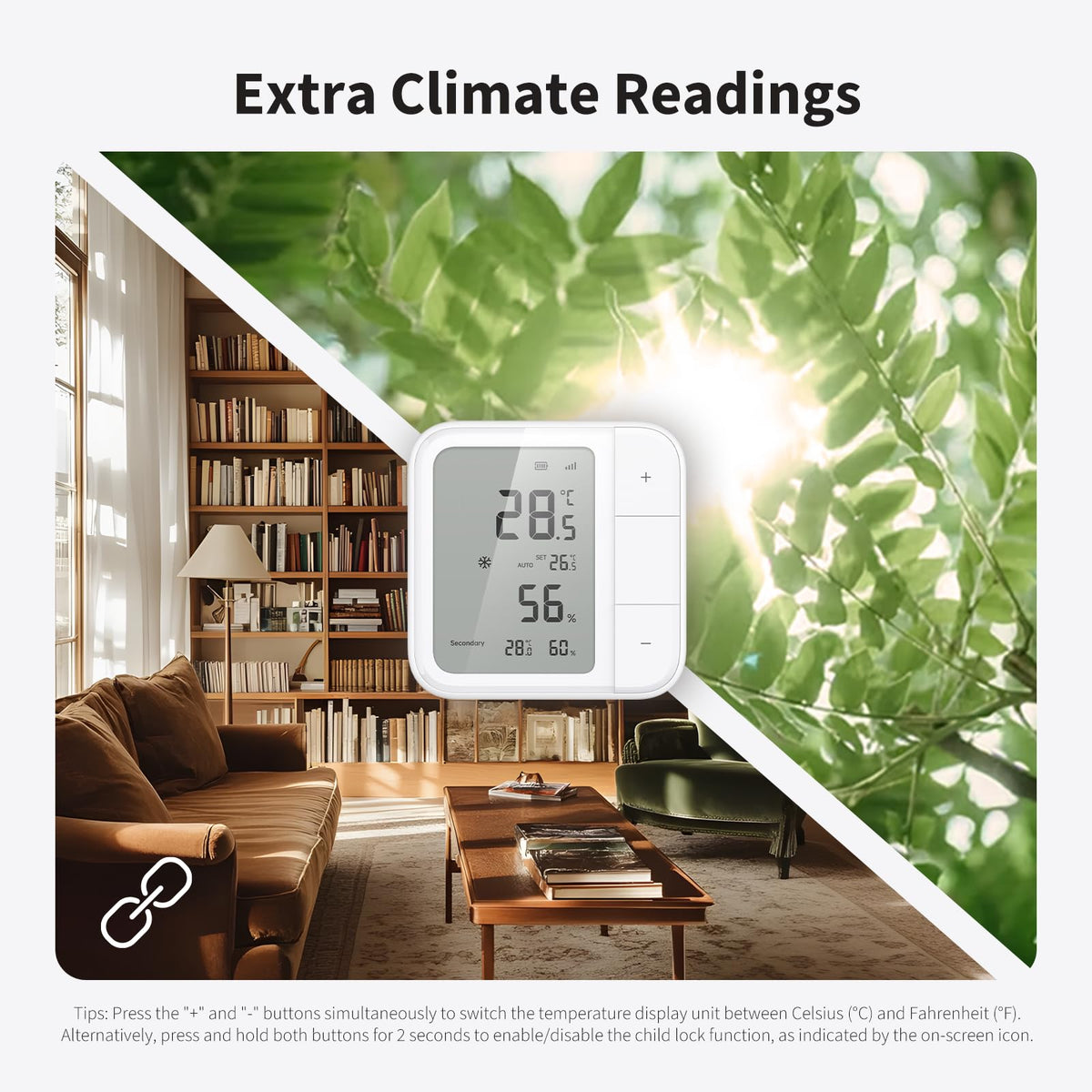 Aqara Thread/Zigbee Smart Climate Sensor W100,Temperature and Humidity Monitoring,Wireless Remote HVAC Control, 3 Customizable Smart Buttons,Works with HomeKit, Alexa, Google & More