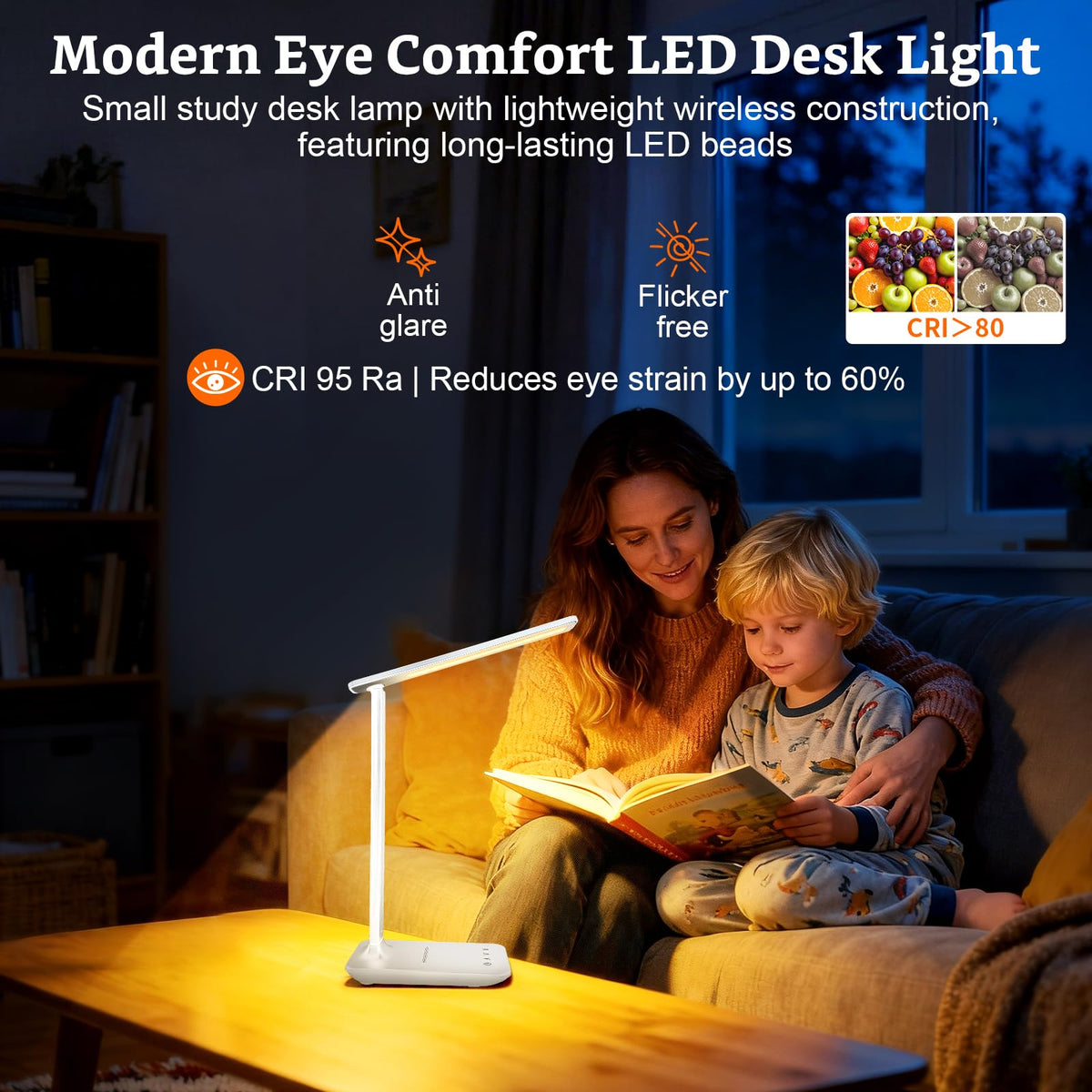 LED Portable Bright Rechargeable Desk Lamp, 4000mah Dimmable Touch Battery Operated Eye-friendly Desk Light With Charger, Adjustable Modern Cordless Table Lamps For Office Home Nail Craft Puzzle White