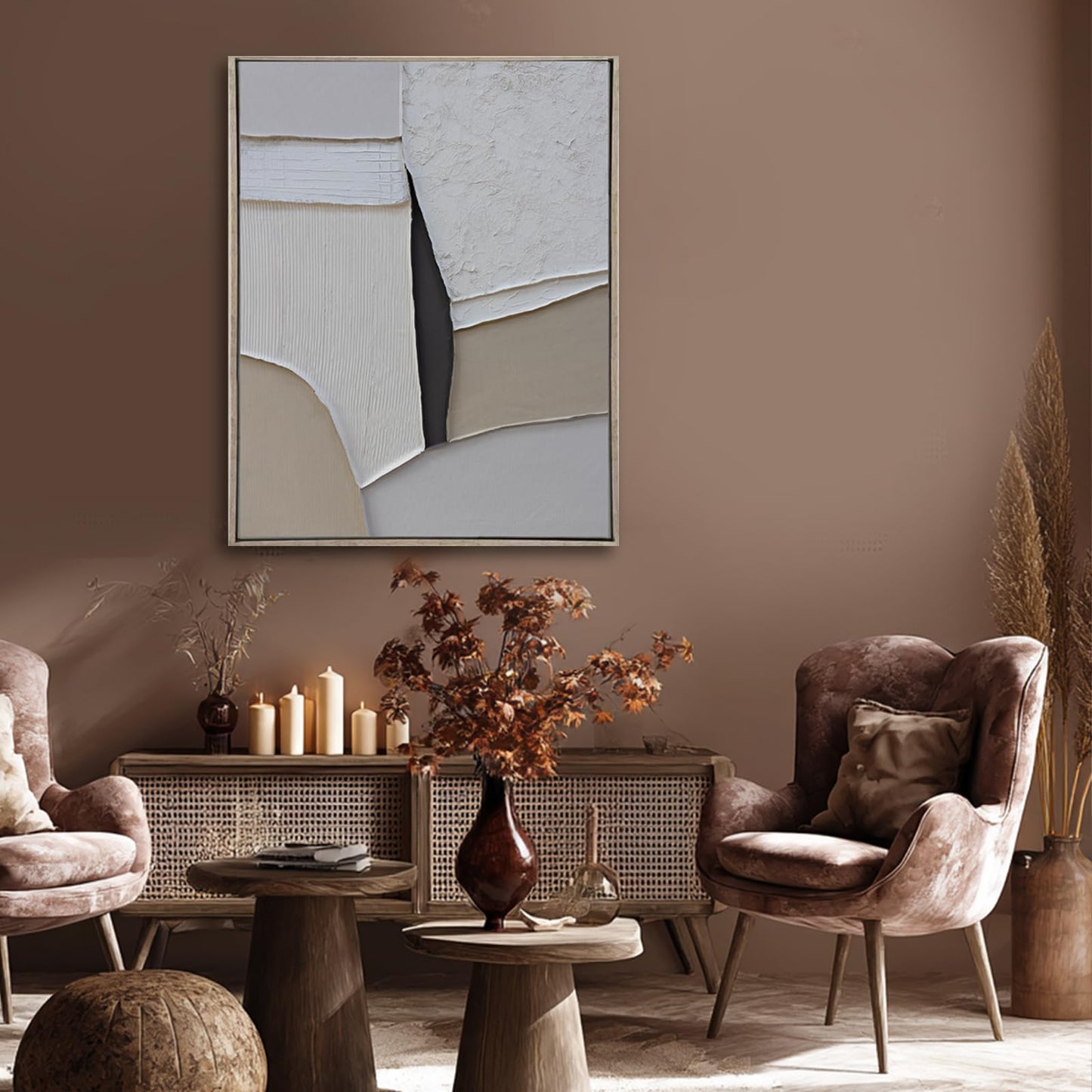 LEVERUP Modern Wall Decorations Abstract Wall Art Canvas Grey Painting Posters for Dining Room Living Room Office 32×40 Inchs Ready To Hang