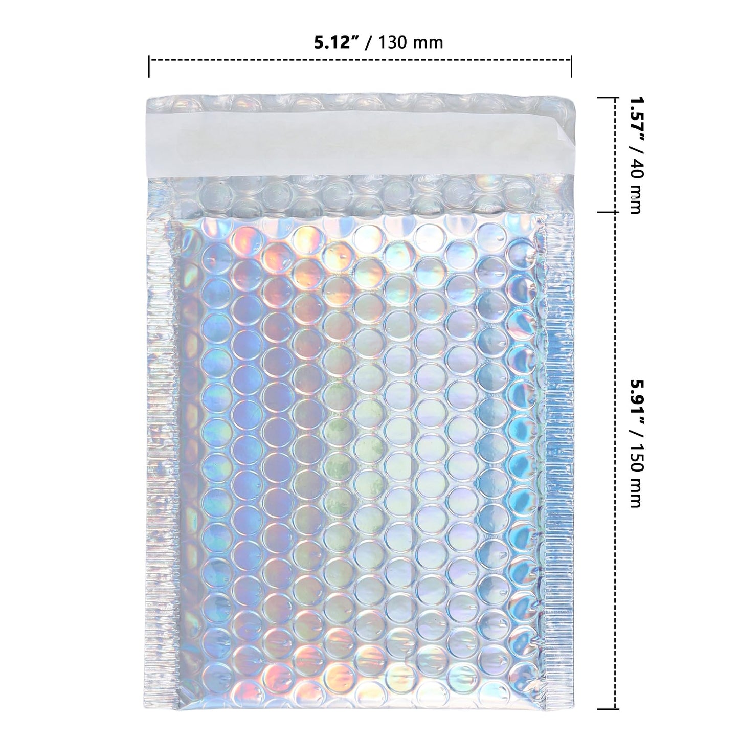 ZOENHOU 100 Pack 5x6 Inch Bubble Mailers Bulk, Bubble Mailer Poly Bags Padded Packaging Envelopes Silver Self Seal Envelope Mailers Waterproof Shockproof Foam Bag