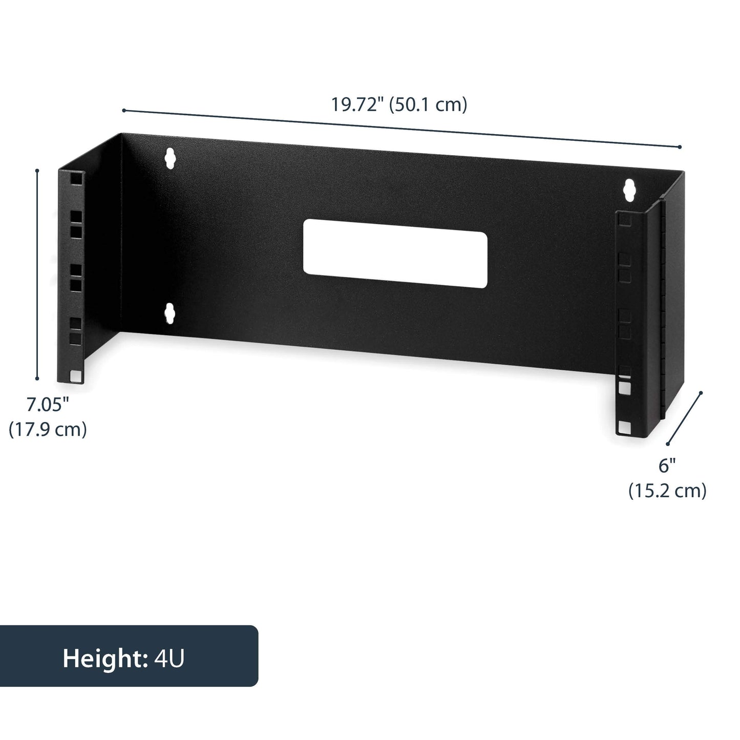 StarTech.com 4U Hinged Wall Mount Patch Panel Bracket - 6 inch Deep - 19" Patch Panel Swing Rack for Shallow Network Equipment- 33lbs (WALLMOUNTH4)