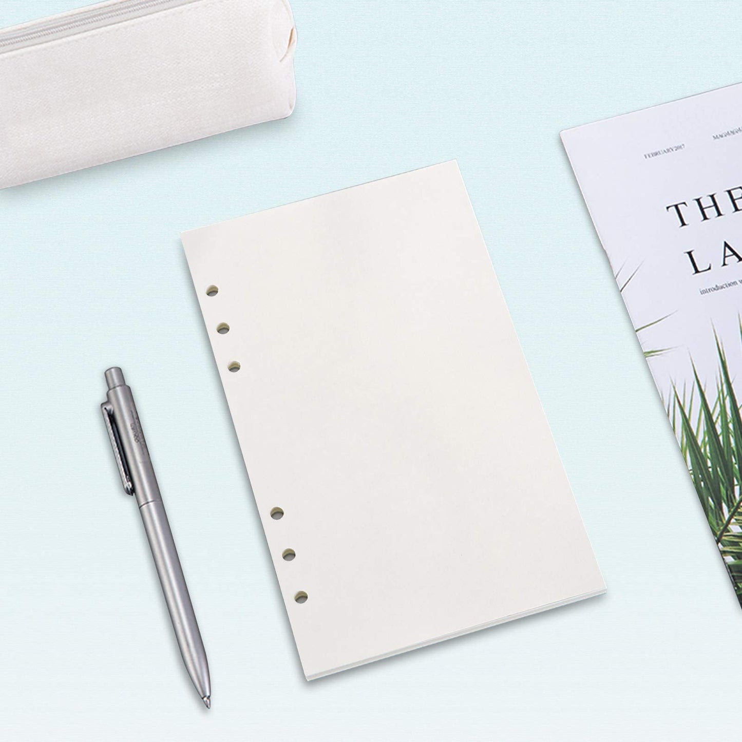 A6 Refill Paper, [3 Pack] Toplive 100GSM Thick Refillable Blank Paper 6 Hole Filler Inserts Loose Leaf Paper 135 Sheets (270 Pages) for 6 Ring Binder Journal Notebook