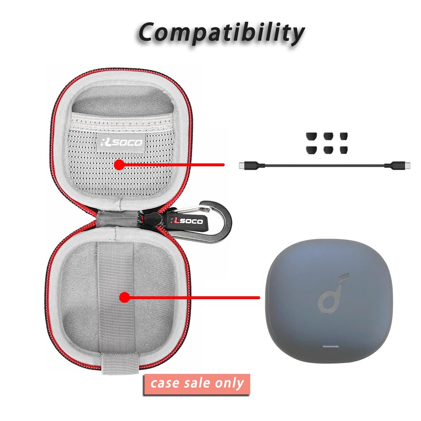 RLSOCO Hard Case for Anker Soundcore Liberty 5 / Liberty 4 / Liberty Air 2 Pro Noise-Cancelling Wireless Earbuds (Case Only)