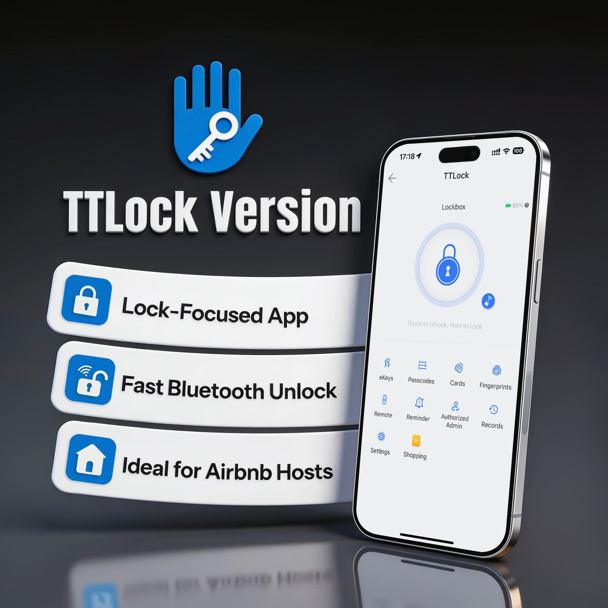 LOQRON Smart Key Lock Box with Bluetooth TTLock APP Control, Silicone Keypad IP65 Waterproof USB-C & Manual Key Emergency Unlock Large Capacity for Outdoor Home & Airbnb