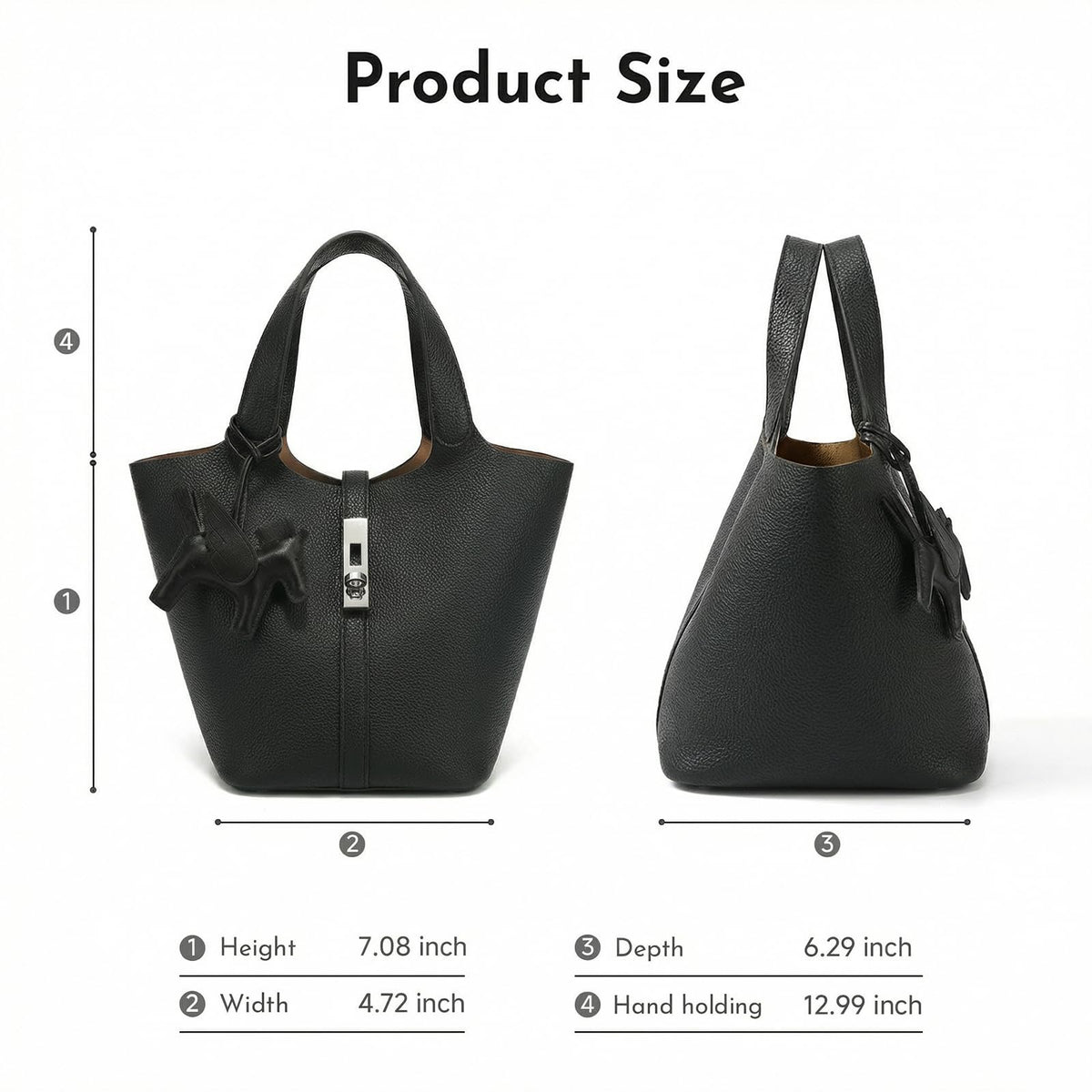 Kadynow Tote Bag for Women Vegan Leather Bucket Purse for Women Crocodile Pattern Top Handle Handbag Shoulder Bag with Detachable Small Purse New Black