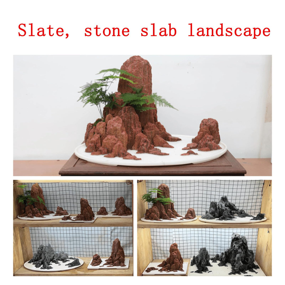 HAELFMRI 11 Lbs Natural Grey Slate Stones - Craggy Layered Rocks for Aquarium Hardscape & Iwagumi, PH Neutral Fish Tank Decor for Shrimp & Cichlids, Mixed Sizes 2-8 Inch for Terrarium
