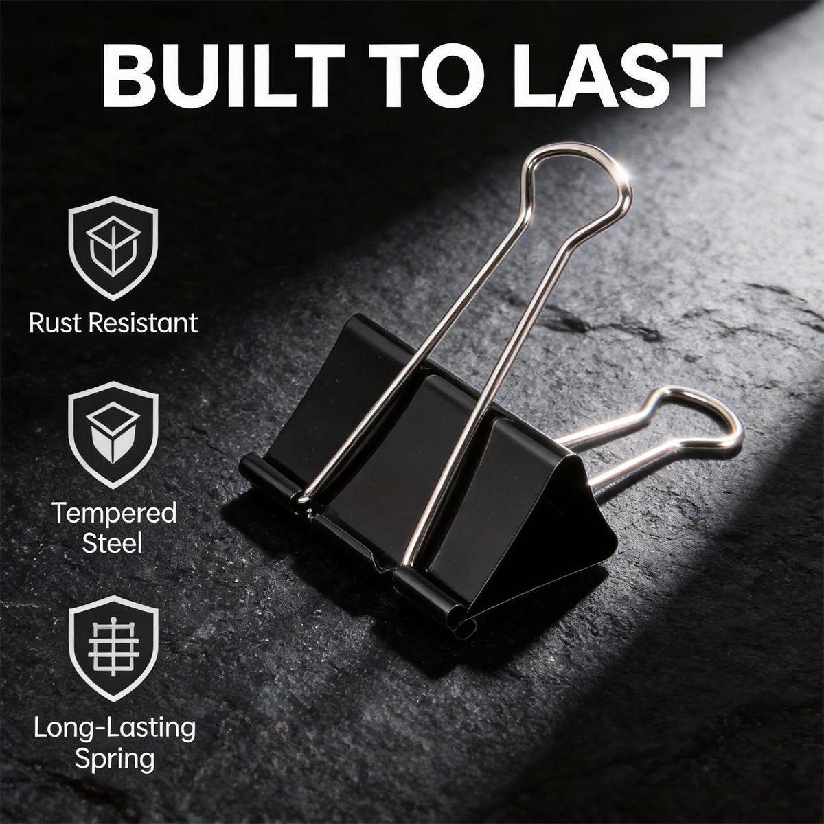 3 Inch Extra Large Jumbo Binder Clips (30 Pack)– Sturdy Black Metal Paper Clamps, Bulldog Clips for Office, Home & Classroom, Tempered Steel with 1.5" Capacity for Documents, Files, Craft Boards