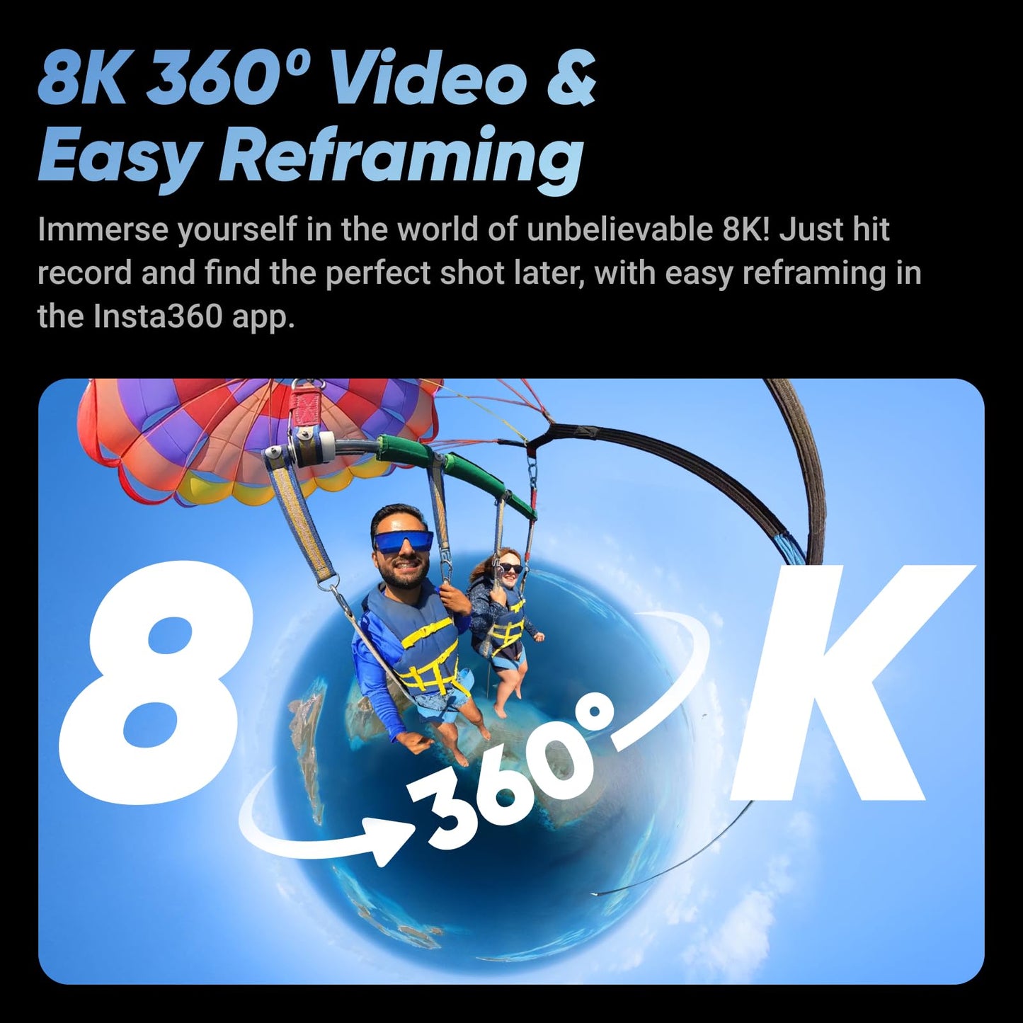 Insta360 X4 No Drone Bundle - 8K Waterproof 360 Action Camera, 4K Wide-Angle Video, Invisible Selfie Stick Effect, Removable Lens Guards, 135 Min Battery Life, AI Editing, Stabilization