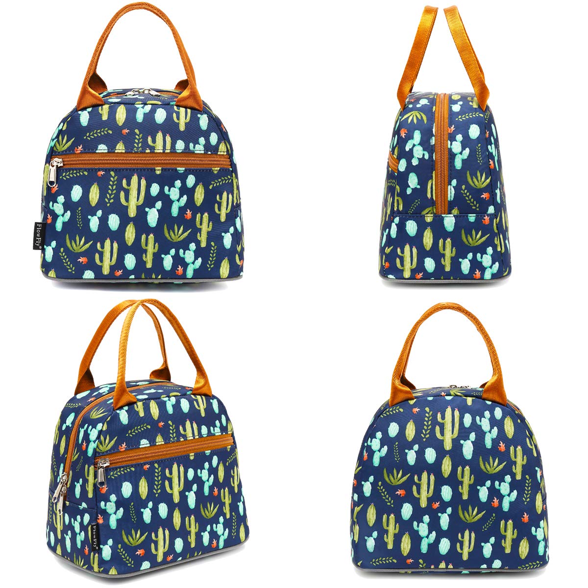 FlowFly Insulated Lunch Cooler Bag - Tote Bag Organizer for Women/Men, Cactus