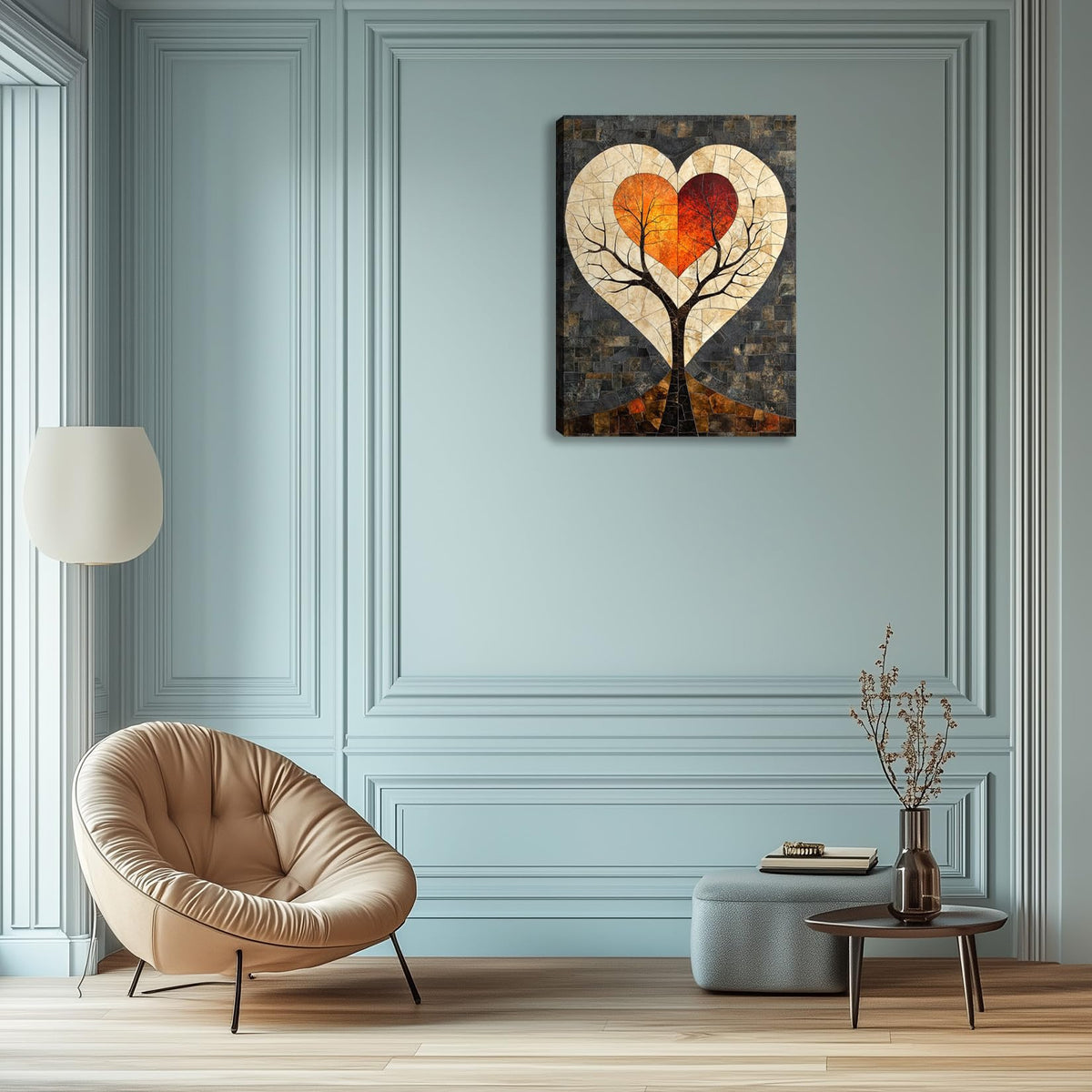 Landscape The Tree of Hope Wall Art Landscape Wall Decor Framed Canvas Wall Art Office Wall Decor Wall Painting 12"x16"