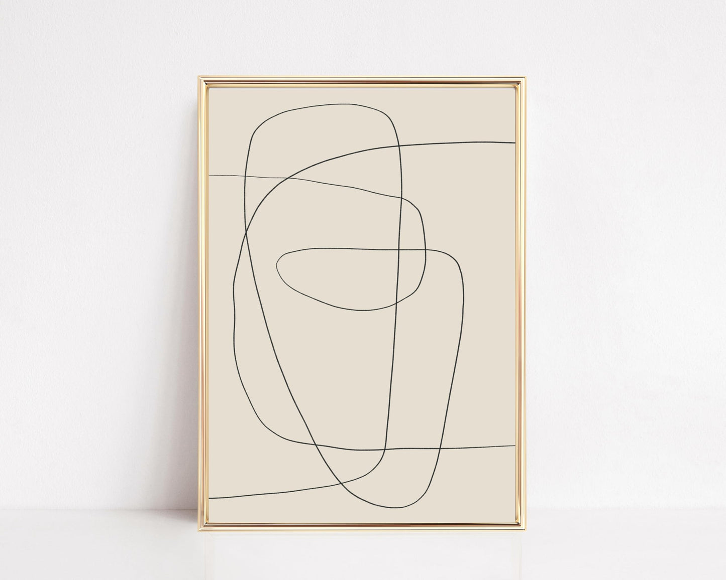Abstract Scribble Fine Line Art Print One Line Art Print Minimalist Neutral Wall Home Office Decor Unframed 212