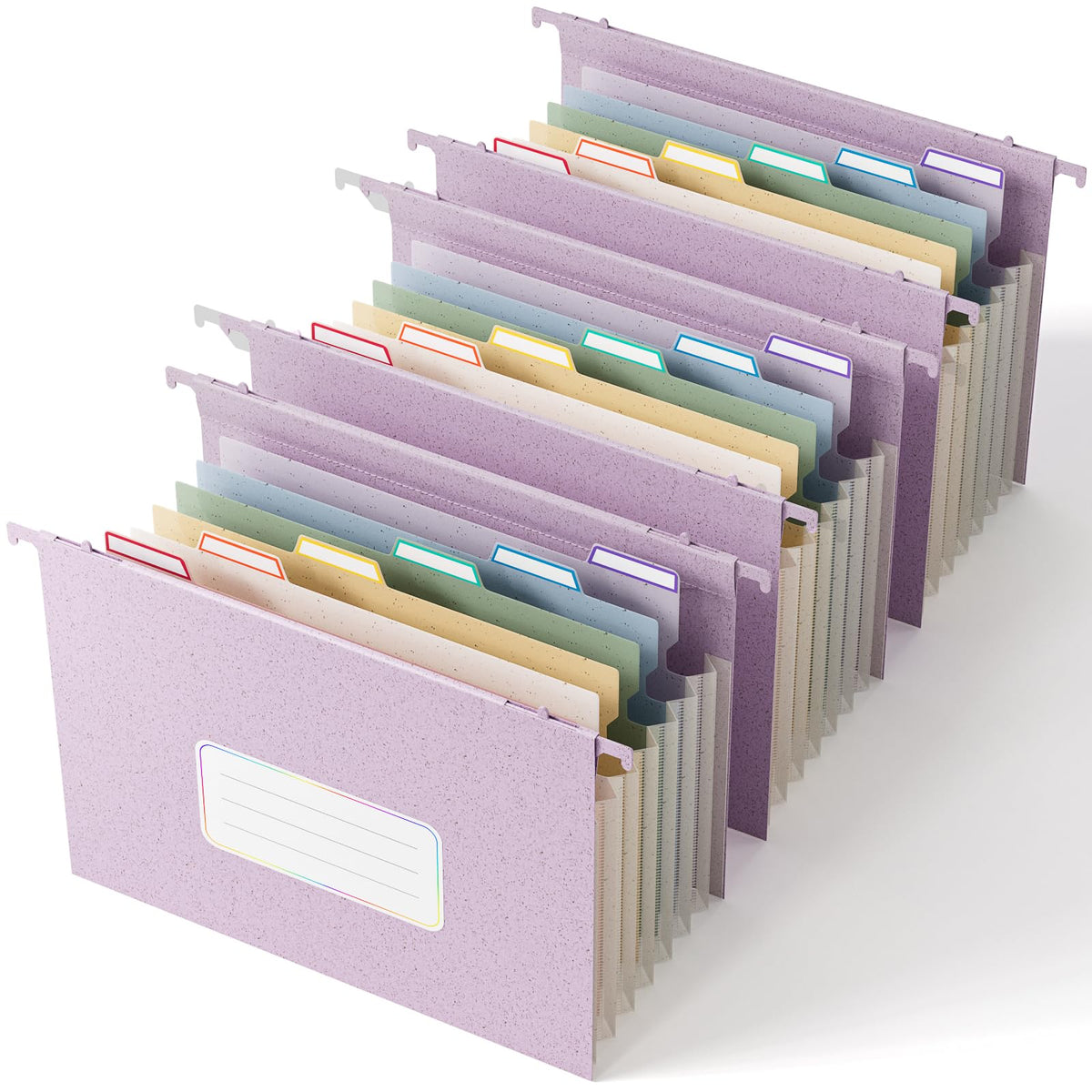 EcoStash Wheat Straw Expanding Hanging File Folders,7-Pocket Accordion Organizer with 1.2" Expansion, Large-Capacity Letter Size for Filing Cabinet, 100% BPA Free, 3-Pack