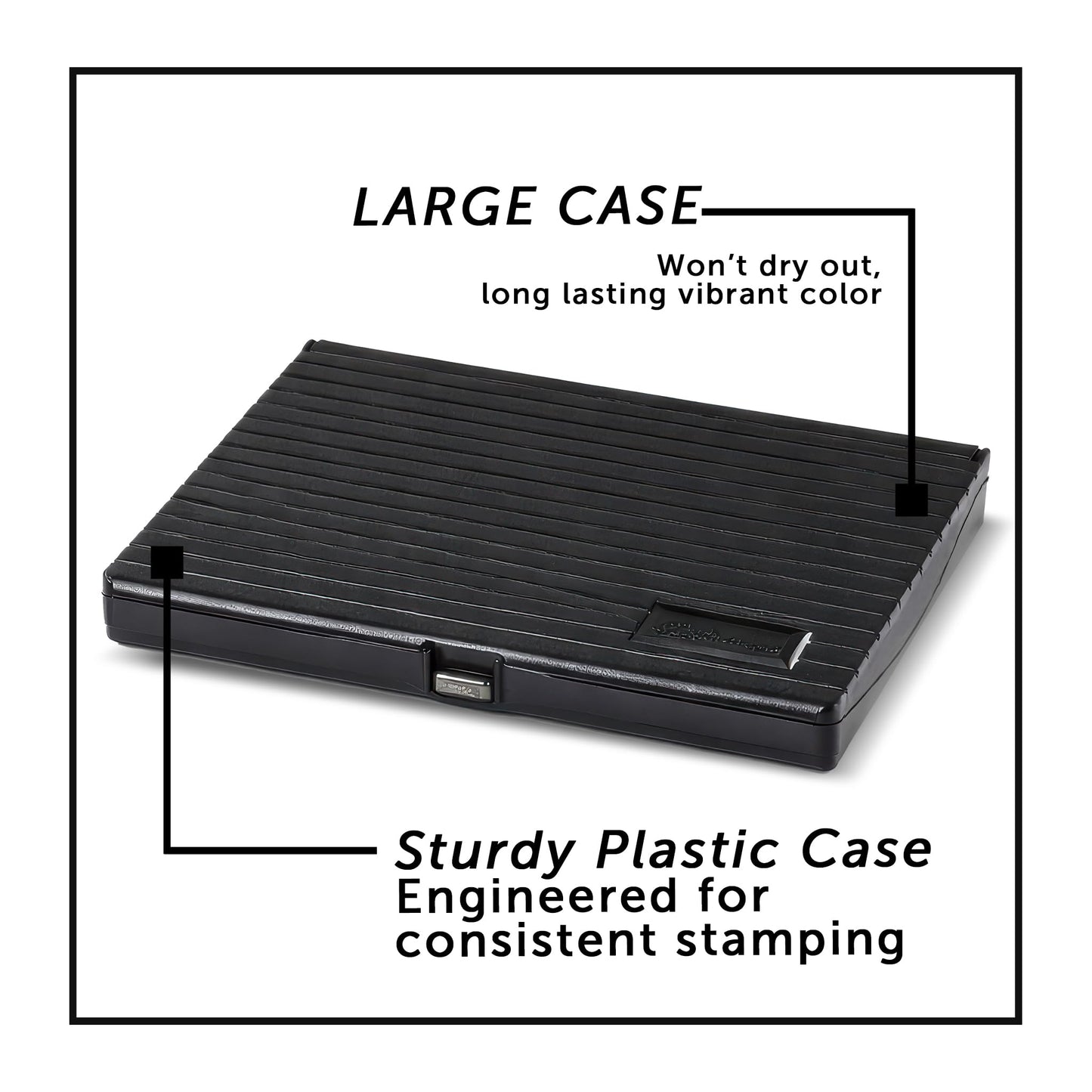 Infusion Large Stamp Ink Pad 5" x 7" – Navy Blue Ink Pad for Rubber Stamps, Even Coverage, Crisp Impressions, Long Lasting for Office, Business, Mailing & Craft Use