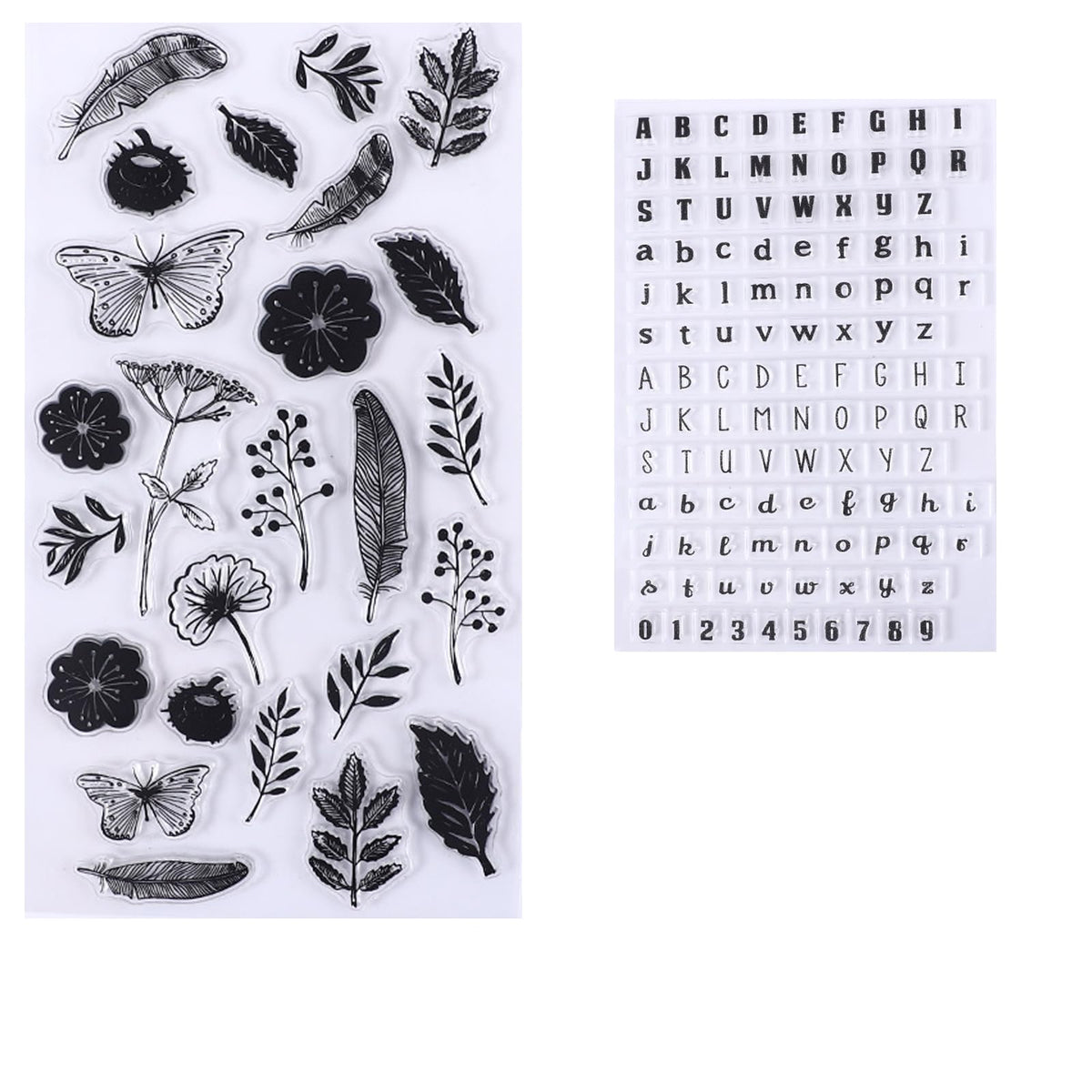 HRJZF 352 Pieces Acrylic Stamp Blocks Tools Set Include 339 Clear Stamp Blocks, 8 Pcs Colorful Craft Ink Pad 5 Pcs Clear Stamping Blocksfor Scrapbooking Card Making DIY