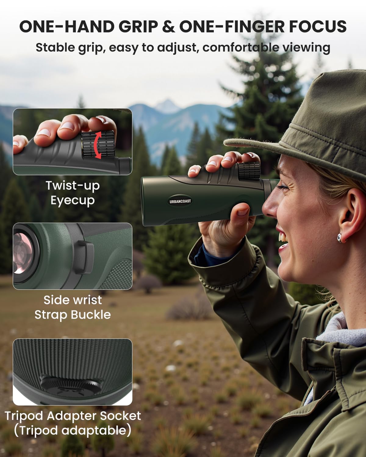15X54 Monocular Telescope for Adults High Powered – Waterproof, BAK4 Prism, FMC Lens, Compact Spotting Scope for Bird Watching, Hunting Gear, Hiking Accessories, Travel & Camping Gifts