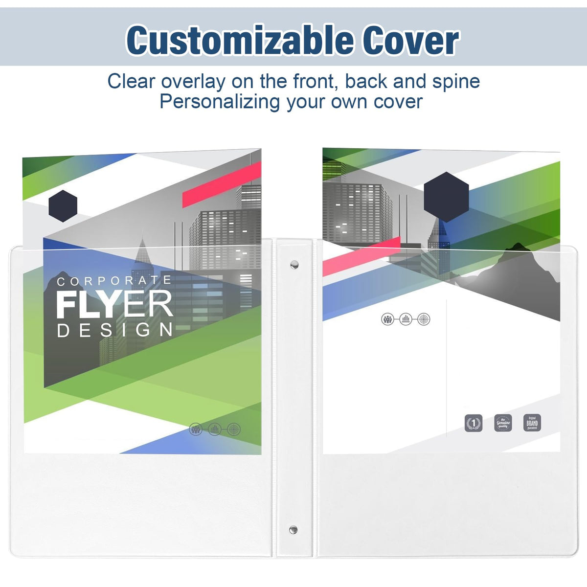 1-Inch 3-Ring-Binder with Pockets, 1'' Basic Binders 1-inch View Round Binders Holds 200 Sheets US Letter Size 8.5'' x 11'' - Bundle Packs Perfect for Home, Office, and School (1-inch)