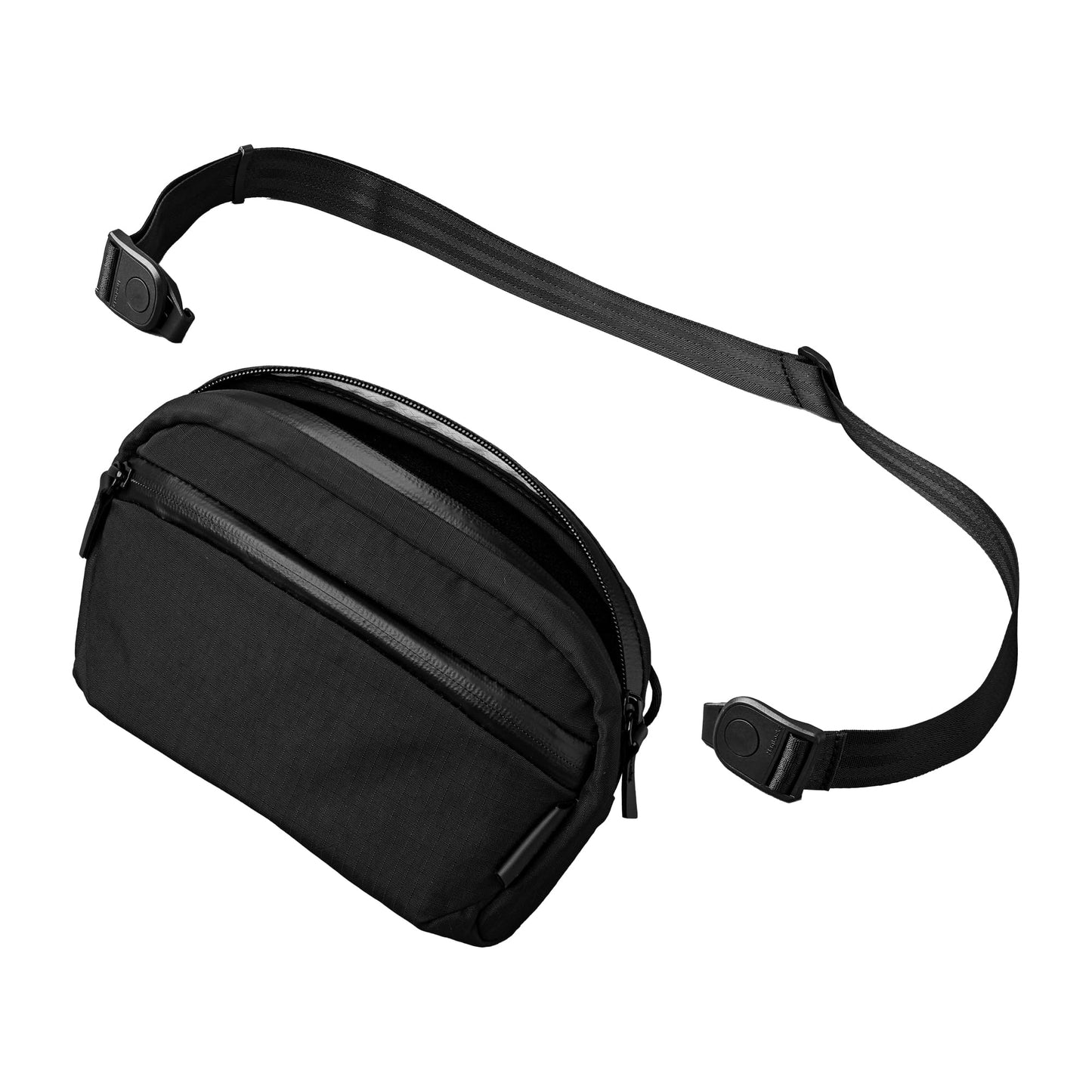 ALPAKA Flight Sling Bag 1L - Small Men's Crossbody Bag with Adjustable & Detachable Shoulder Strap - Tech Organizer Travel case, Waterproof Phone holder, Compact Bag, Black Axoflux 210D