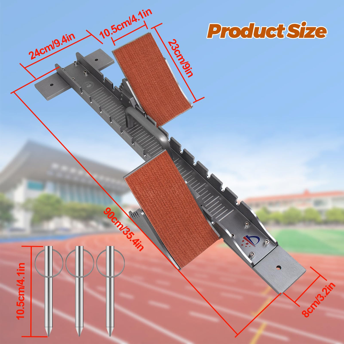 Vaolvpant 35in Starting Blocks with Premium Aircraft-Grade Aluminum 4 Angle Adjustable and Detachable Pedals Ideal for Running Enthusiasts Professional Track and Field Competitions