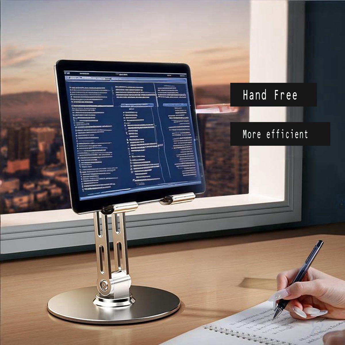ITEUU for iPad Stand Holder Adjustable Tablet Stand for Desk ，360 Rotating Metal Mount for 4-13 inch Devices, Compatible with iPad iPhone Tablet Kindle TAB Surface/Switch Holder for Desk