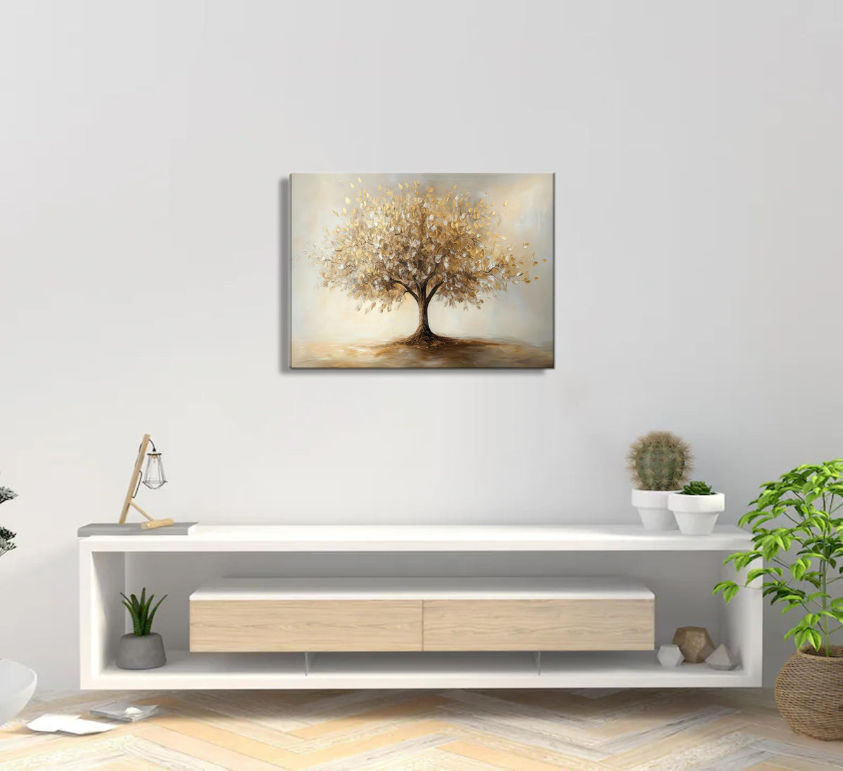 Tree of Life Gold Canvas Wall Art Modern Luxury Golden Big Tree Painting Picture Wall Decor Abstract Textured Plant Poster Print Artwork for Office Living Room dining room study Home Decoration