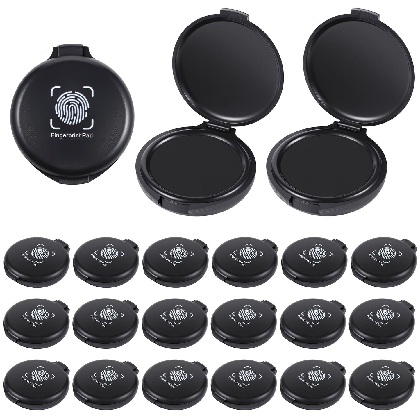 SHENLIU 20Pack Fingerprint Ink Pads, Portable Quick Dry Thumbprint Ink Pad Mini Black Stamp Ink Pads for Notary Supplies Identification Security ID Fingerprint Cards Home Office Law Enforcement, Black