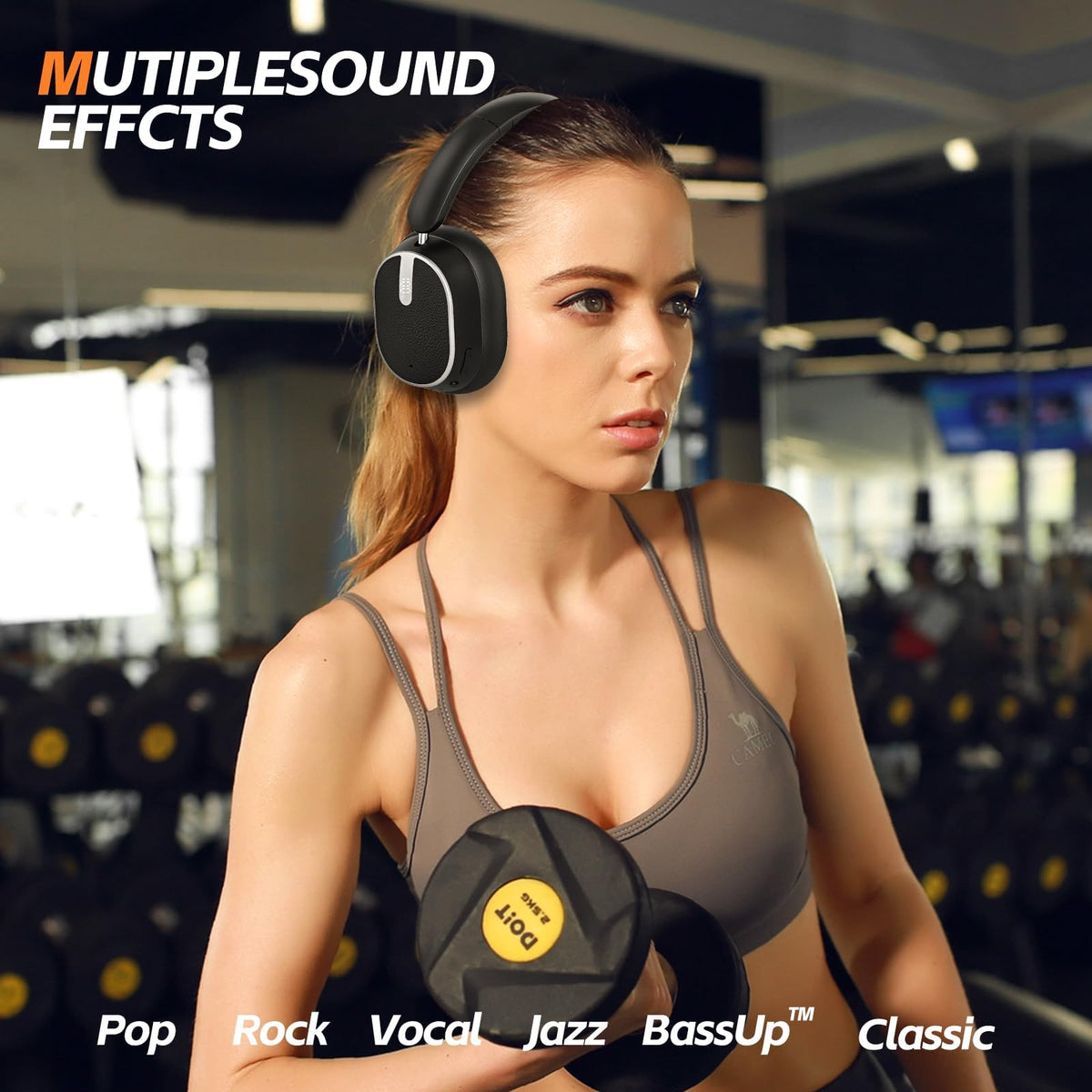 MMWOWARTS Hybrid Active Noise Cancelling Bluetooth Headphones,Bluetooth 6.0 Over Ear Wireless Headphones with 60H Playtime, Hi-Res Audio, Deep Bass, Memory Foam Ear Cups for Home Office Travel Black