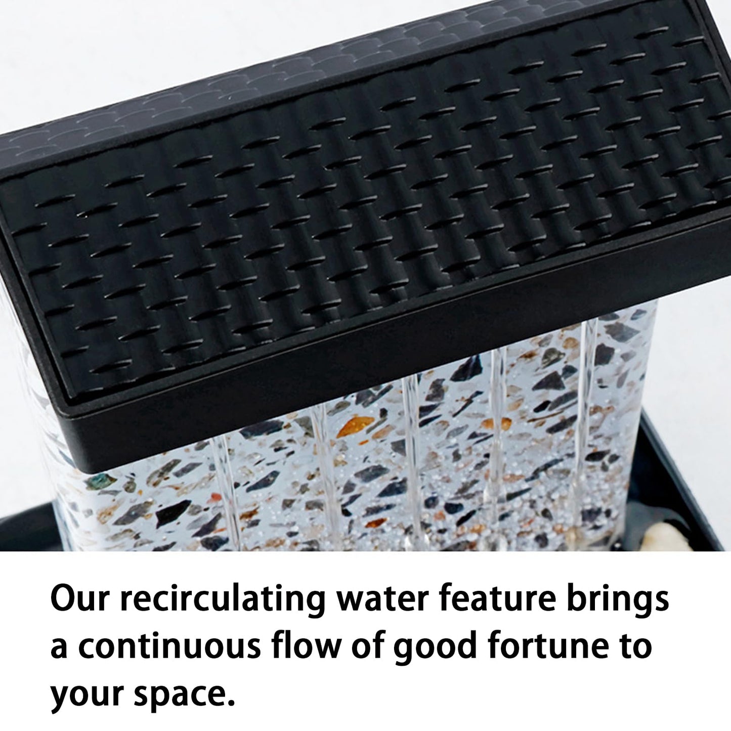 RWOORA Mini Tabletop Water Fountain with LED Light & Powerful Pump – USB Powered Desktop Decor for Home, Office, and Tea Room
