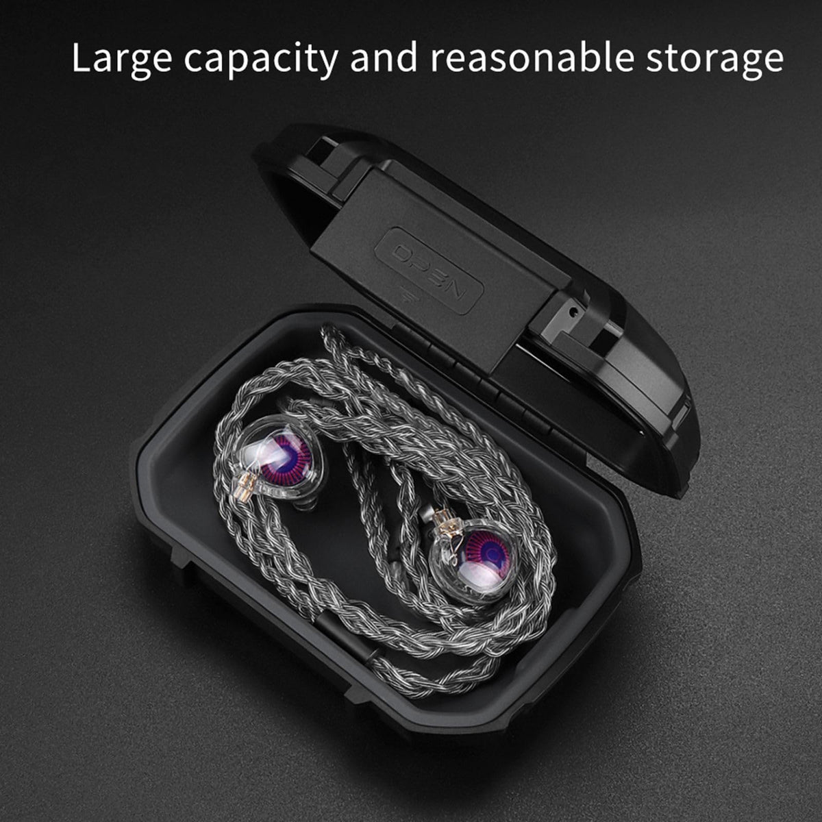 KYUHEEO in Ear Monitor Case, Protective Earphones Storage Box Waterproof Small Earbud Hard Carrying Case for IEM Cables SD Memory Card Camera Chips Ear Tips CCA CCZ IEM